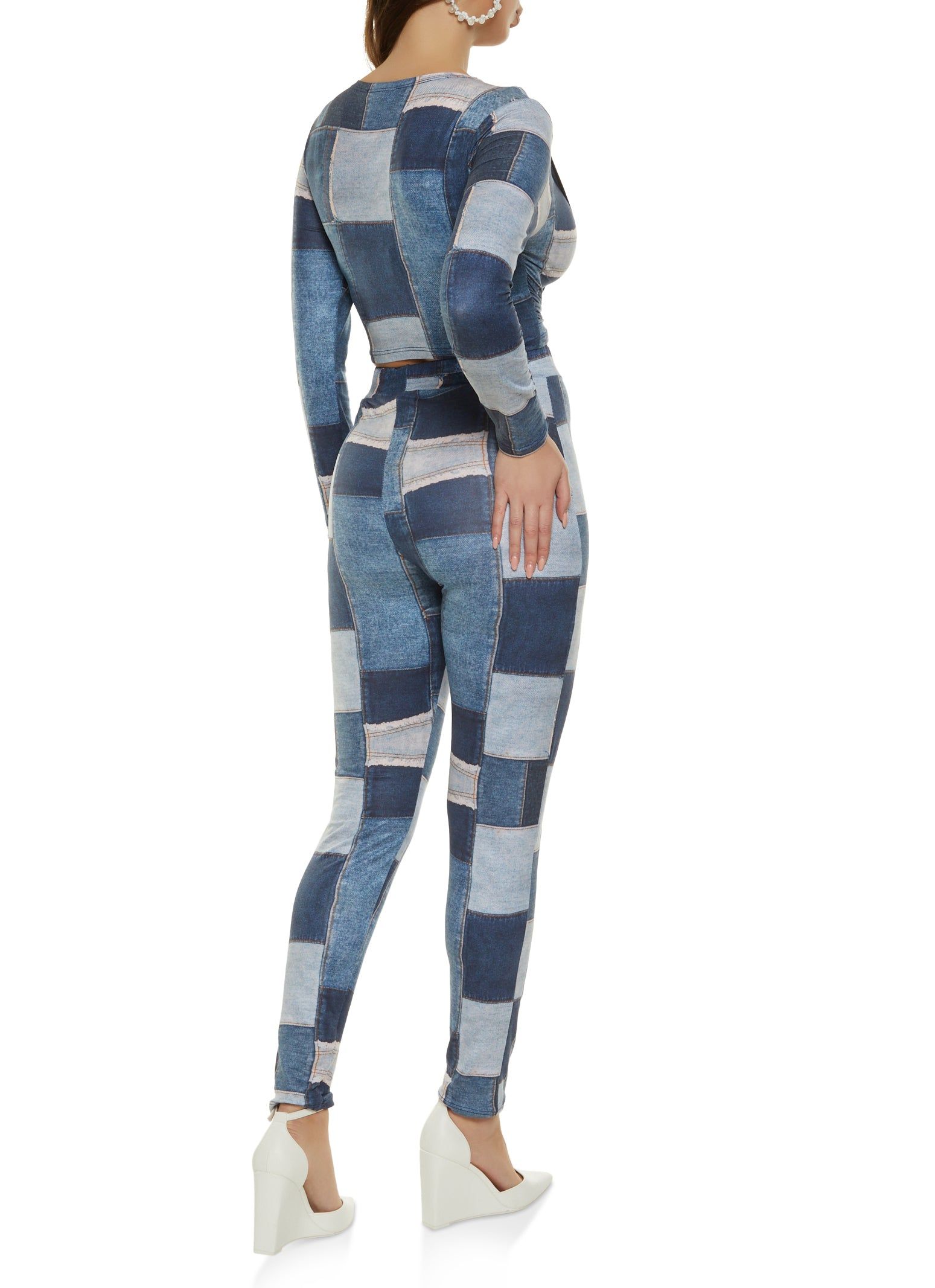 Patchwork Print Crop Top and Leggings sold by Rainbow product image thumbnail 2
