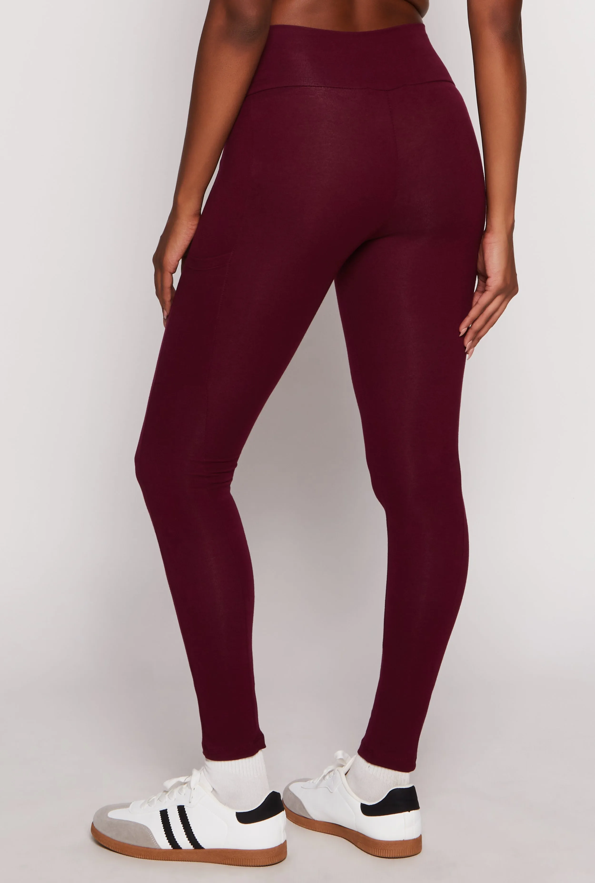 Solid High Waisted Cell Phone Pocket Leggings sold by Rainbow product image thumbnail 3