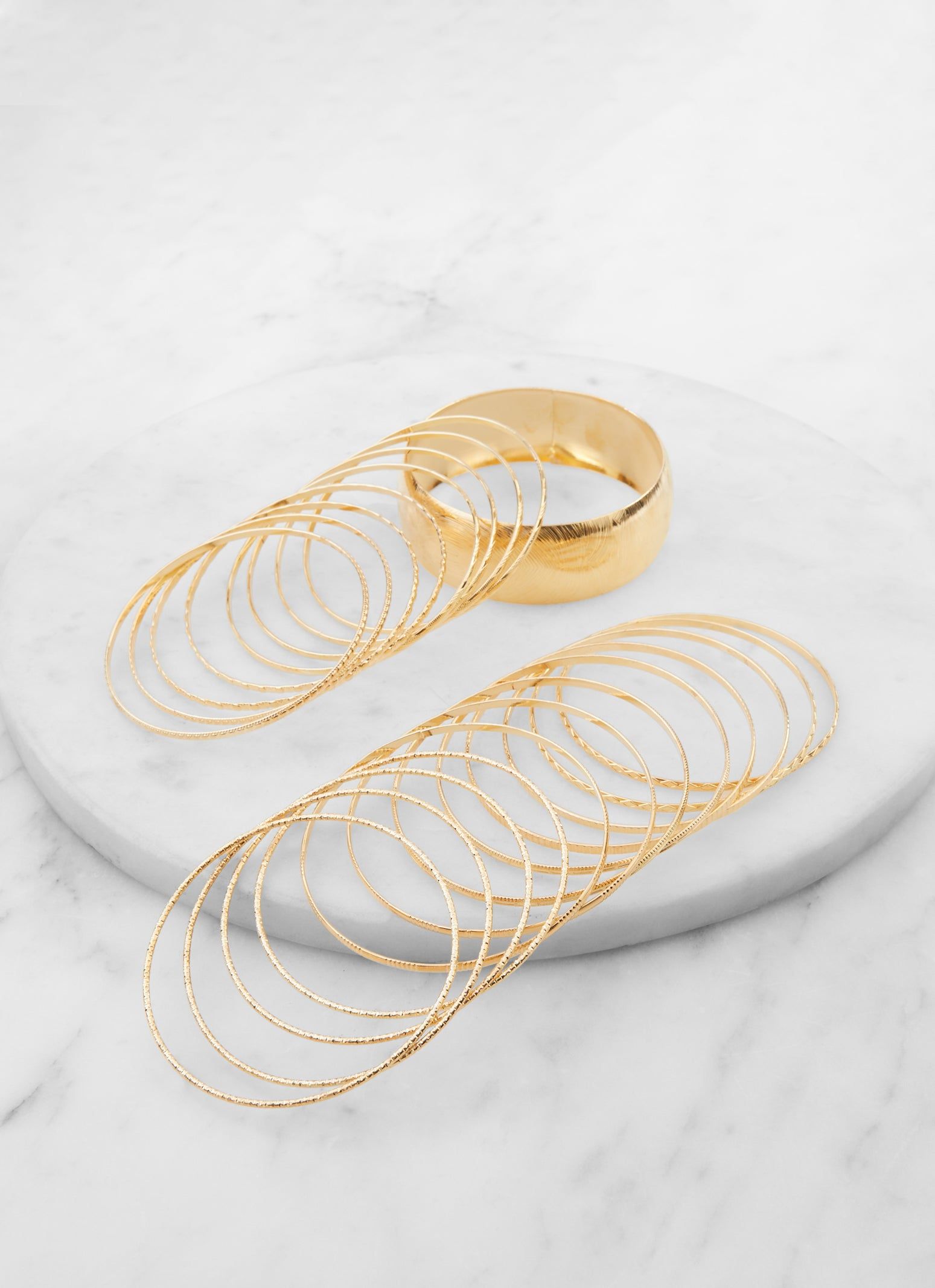 Plus Size Assorted Metallic Bangles Set of 21 sold by Rainbow product image thumbnail 2