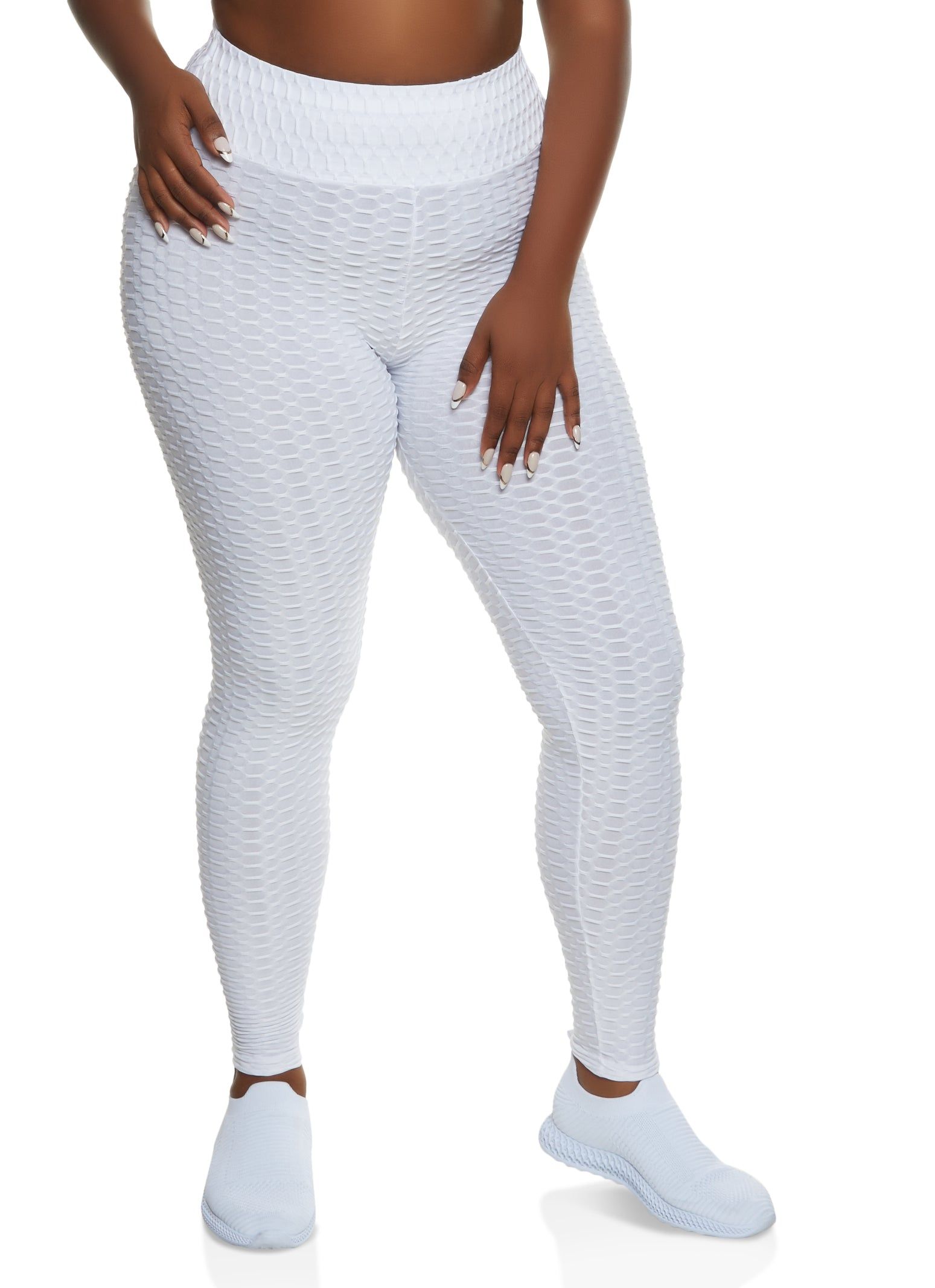 Plus Size Honeycomb Knit Leggings sold by Rainbow