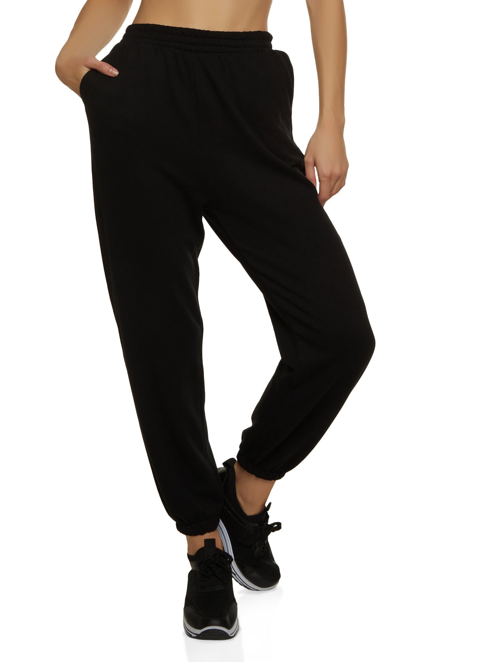 Solid High Waist Joggers sold by Rainbow