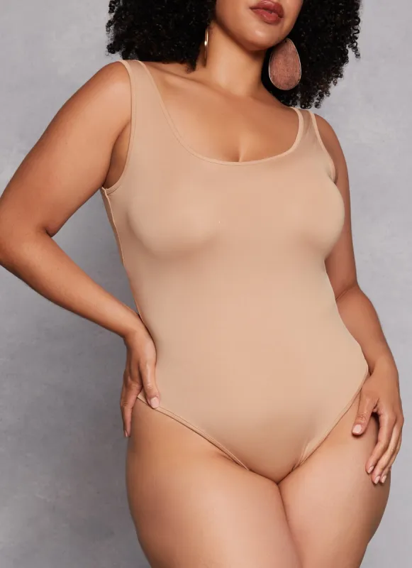 Plus Size Daisy Scoop Neck Tank Bodysuit sold by Rainbow