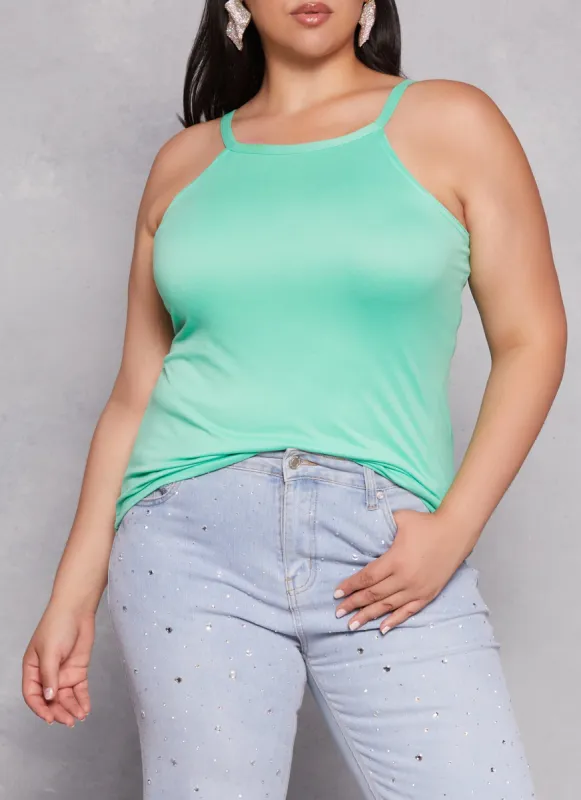 Plus Size Basic High Neck Cami sold by Rainbow