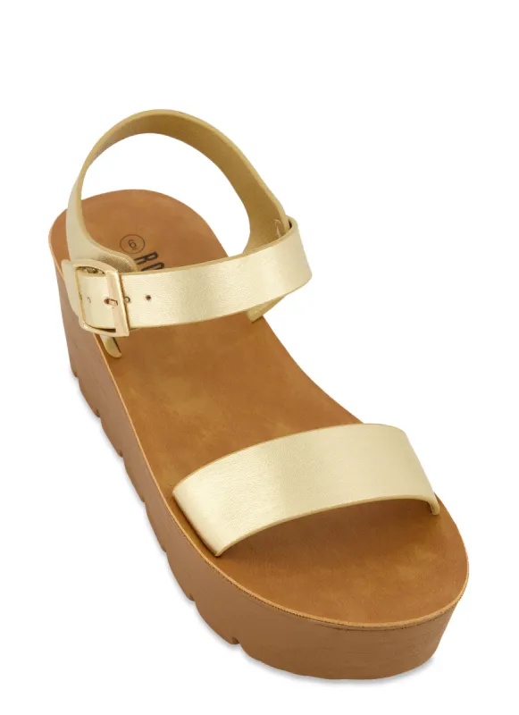 Ankle Strap Platform Wedge Sandals sold by Rainbow