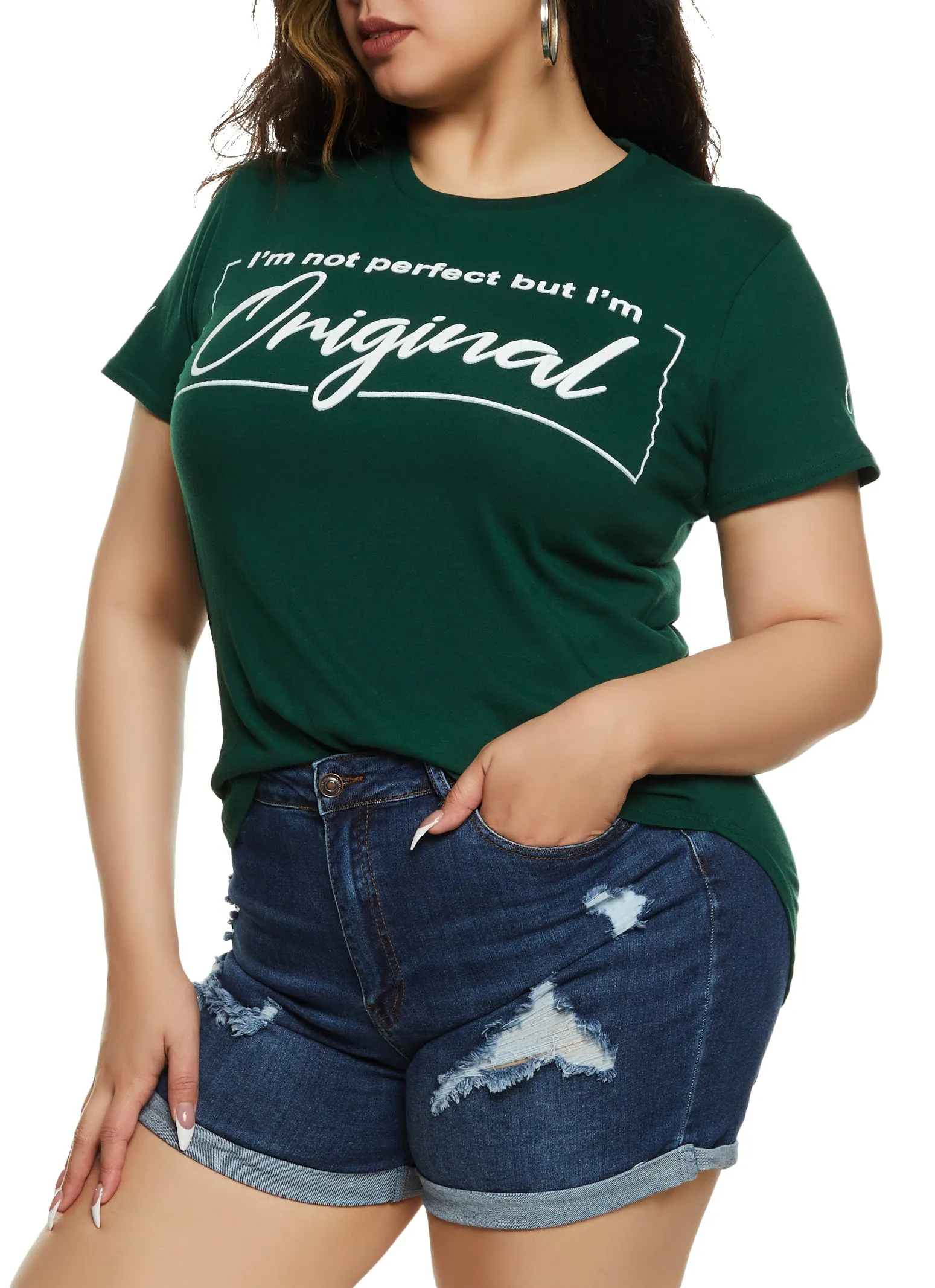 Plus Size Not Perfect But Im Original Graphic Tee sold by Rainbow
