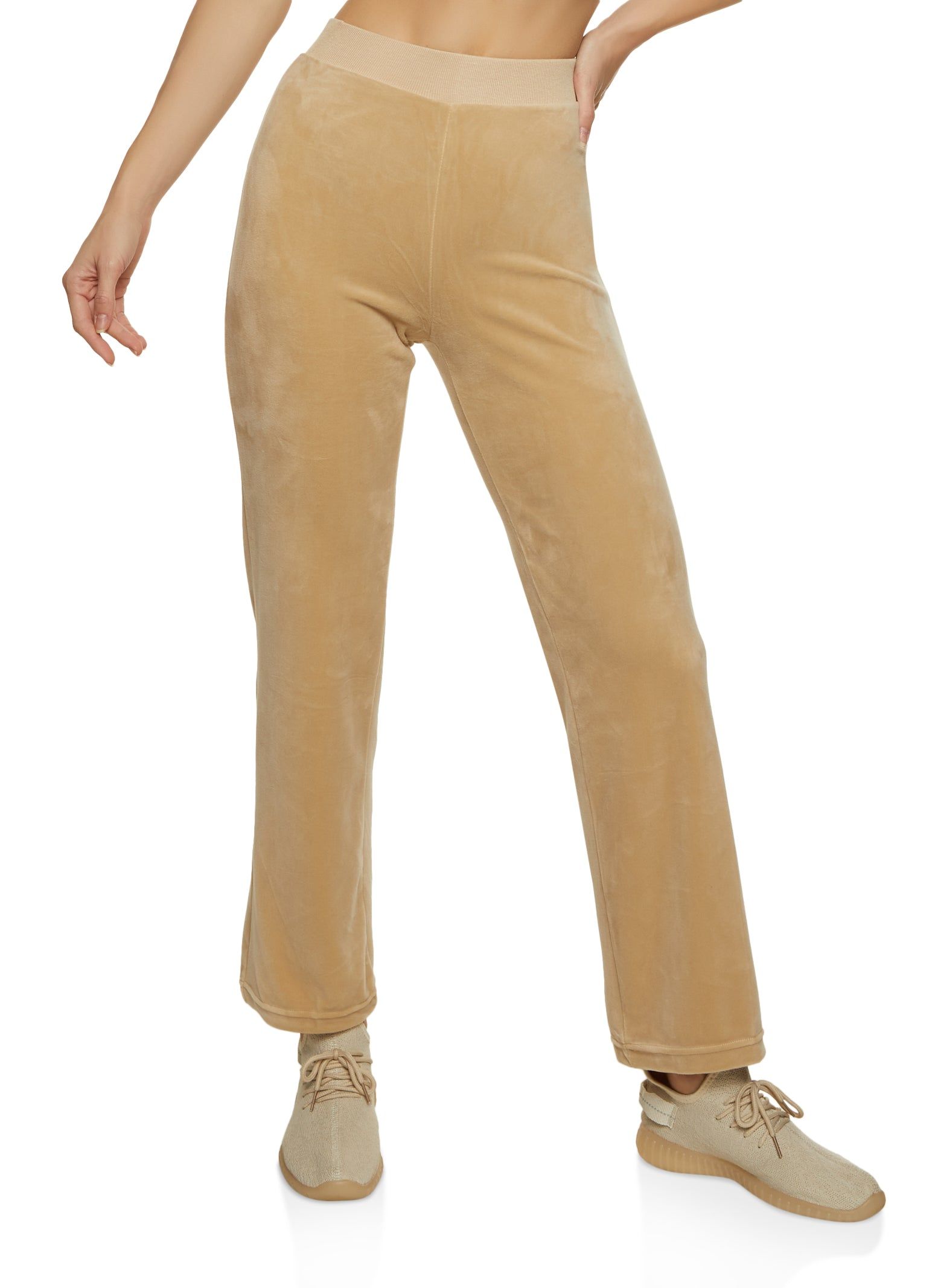 Velour High Waist Wide Leg Sweatpants sold by Rainbow