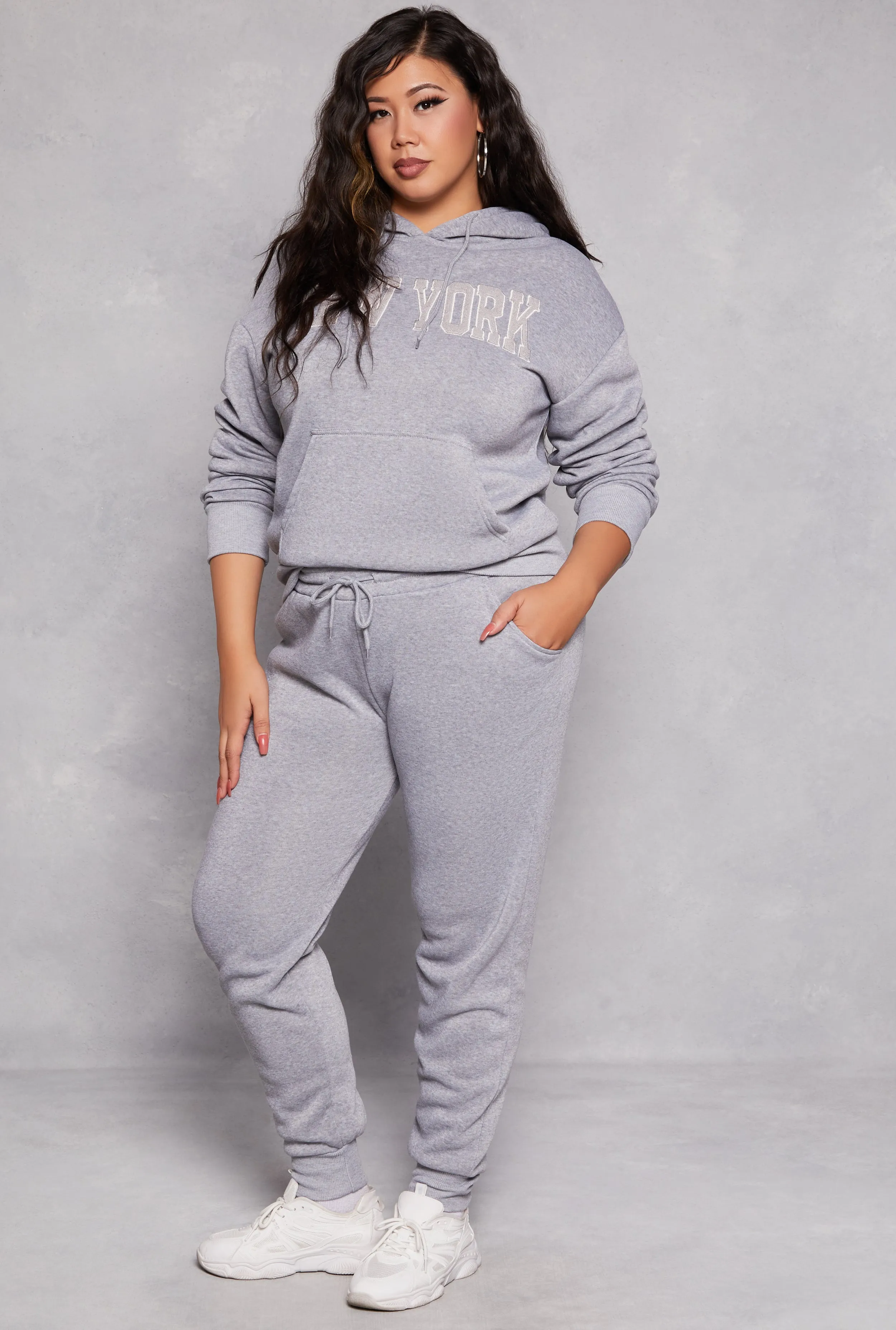 Plus Size New York Chenille Graphic Pullover Hoodie sold by Rainbow product image thumbnail 2