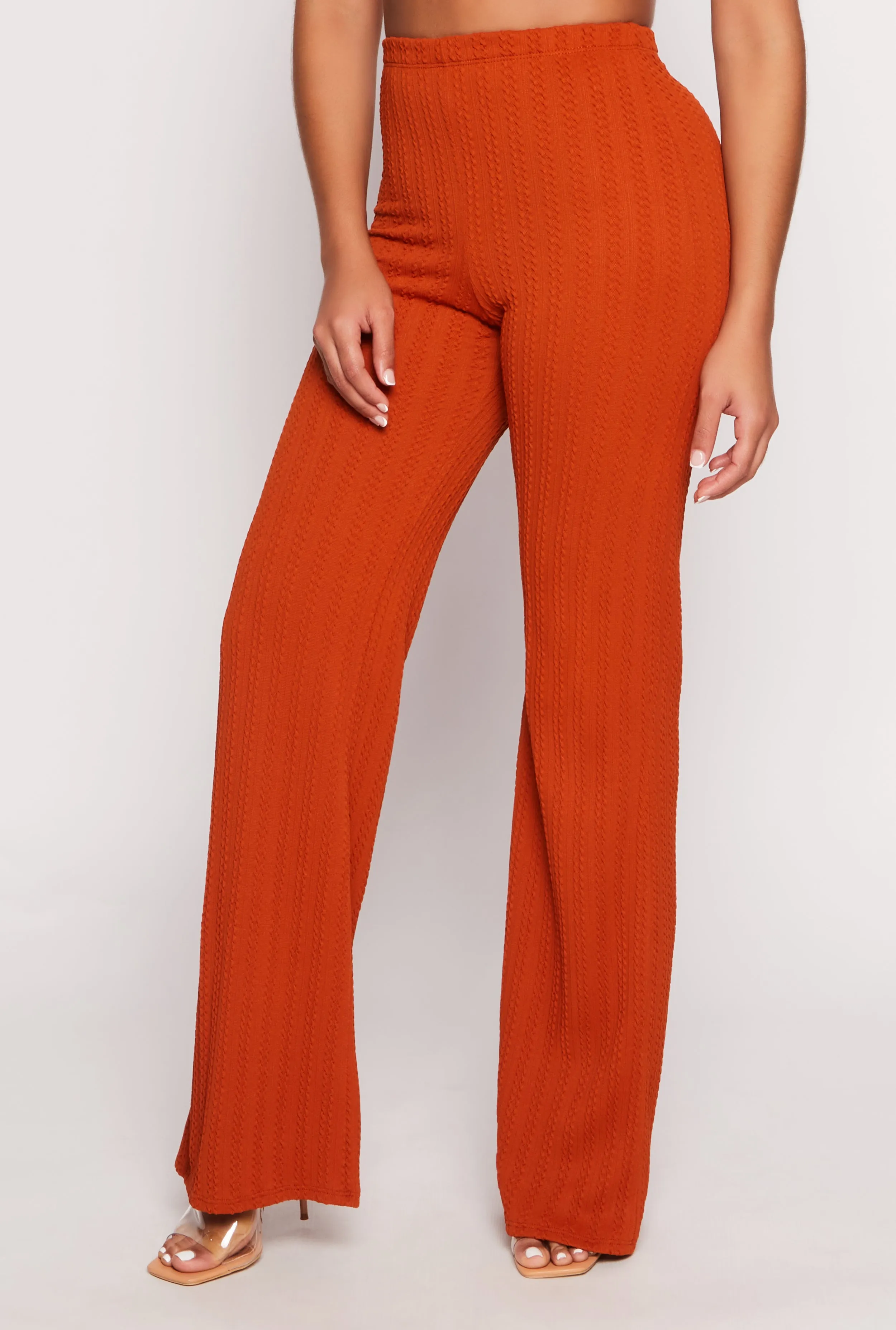 Textured Knit Wide Leg High Waist Pants sold by Rainbow product image thumbnail 2