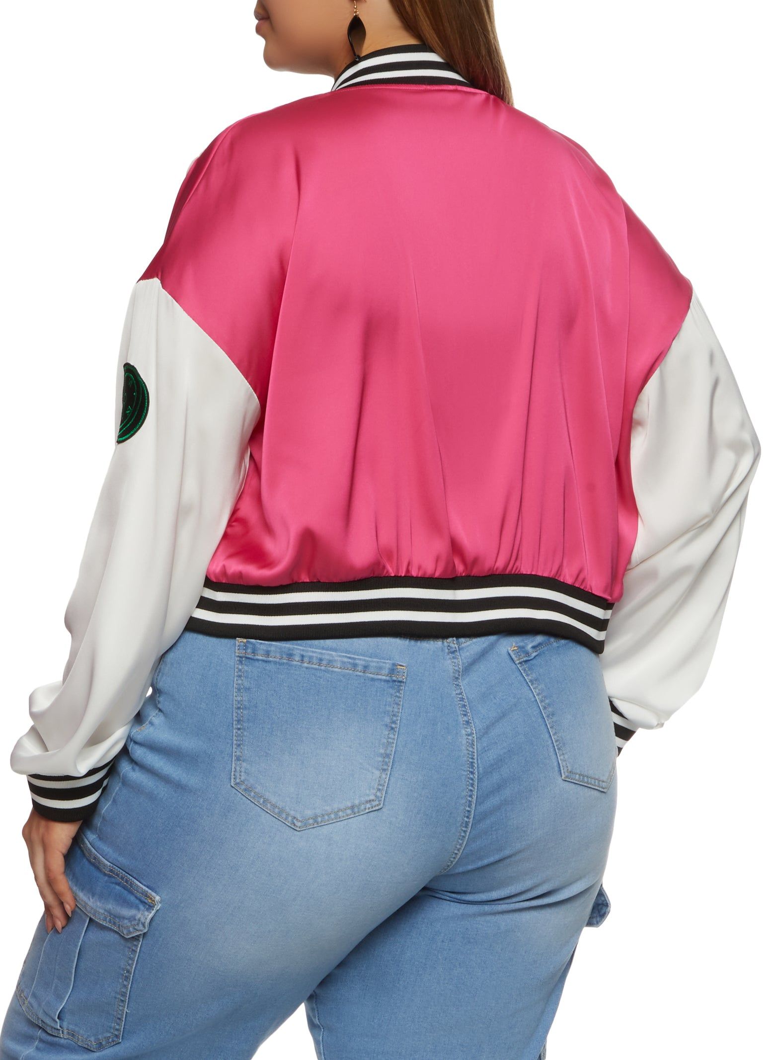 Plus Size Daisy B Chenille Graphic Patch Varsity Jacket sold by Rainbow product image thumbnail 2
