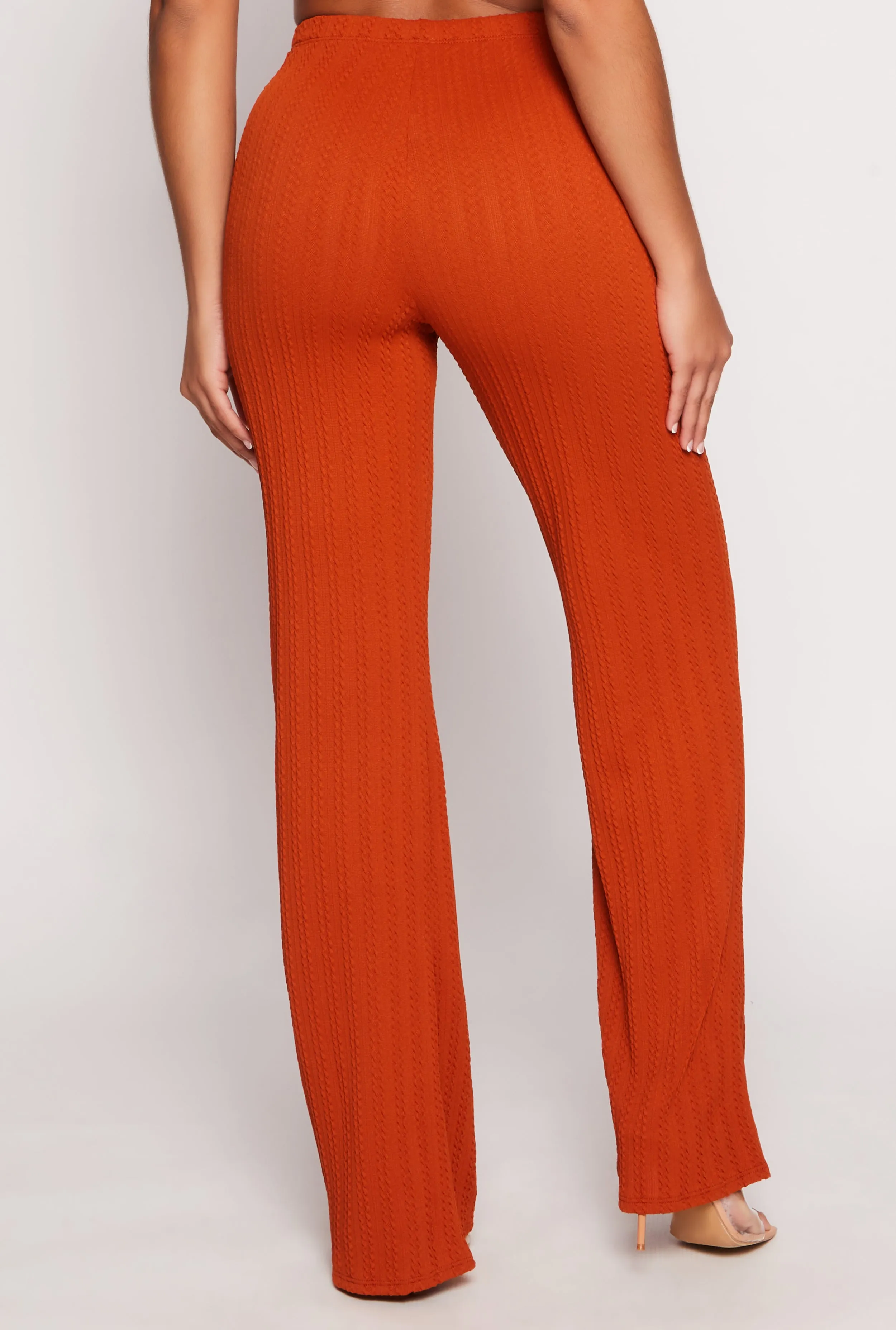 Textured Knit Wide Leg High Waist Pants sold by Rainbow product image thumbnail 3