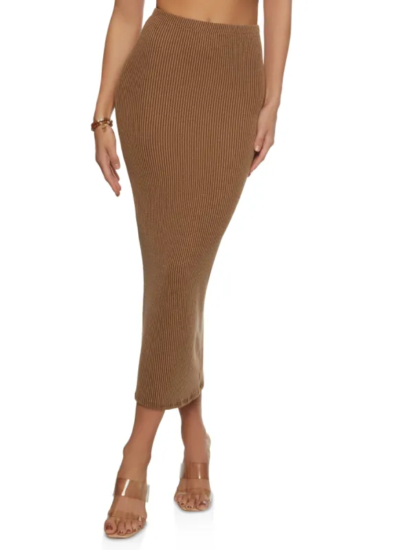 Ribbed High Waist Maxi Skirt sold by Rainbow