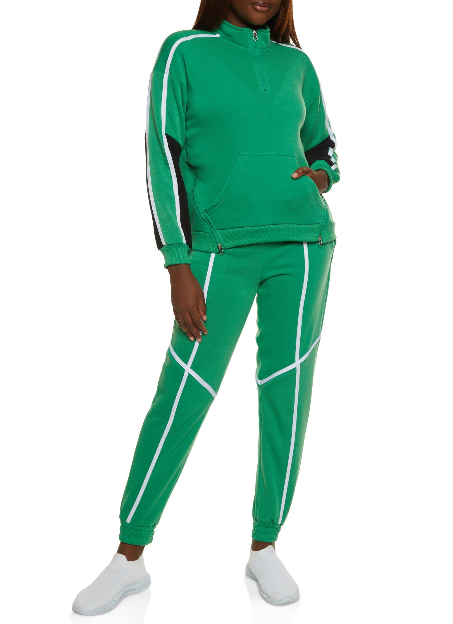 Color Blocked Sleeve Half Zip Sweatshirt sold by Rainbow product image thumbnail 2