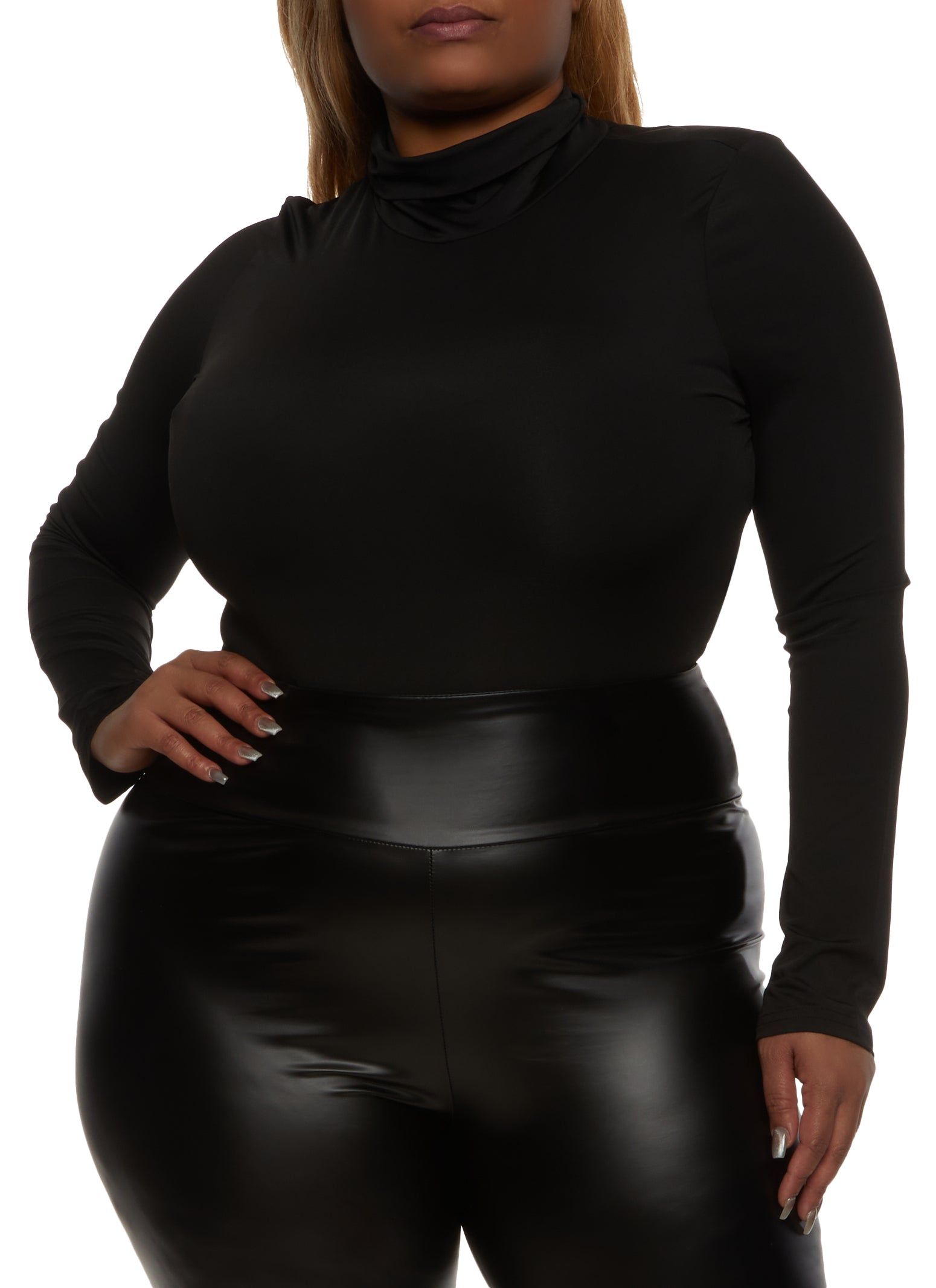 Plus Size Turtleneck Long Sleeve Bodysuit sold by Rainbow product image thumbnail 2