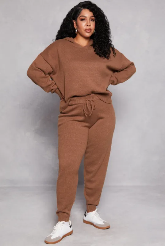 Plus Size Brushed Knit Drawstring Joggers sold by Rainbow