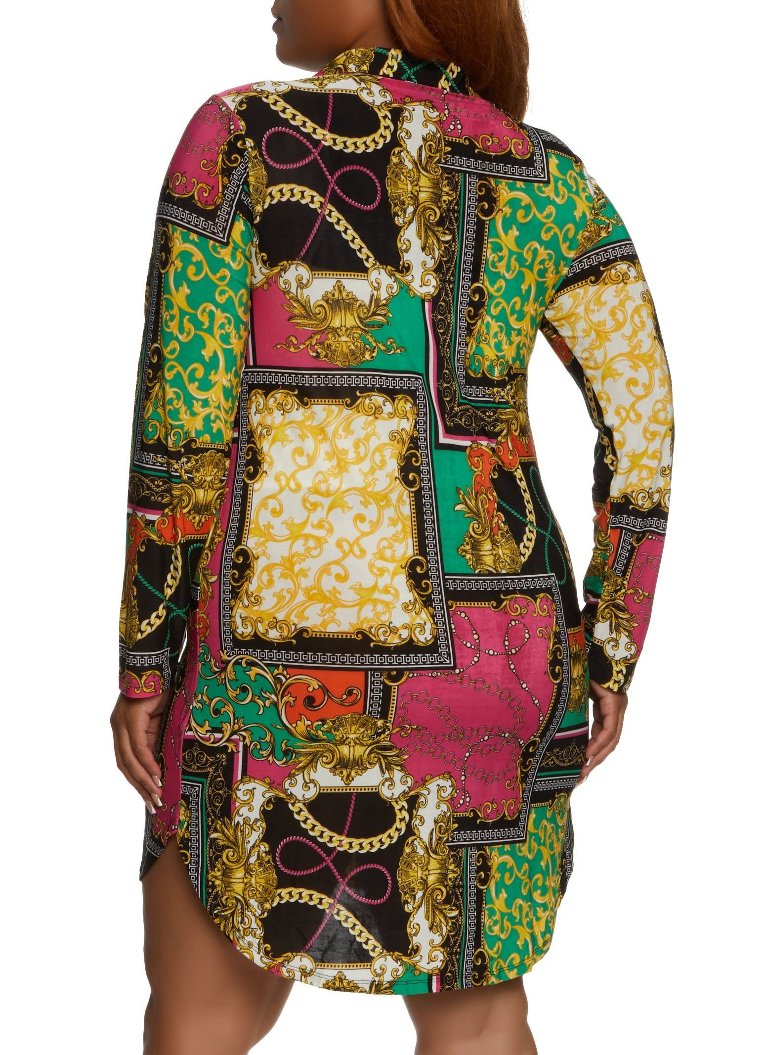 Plus Size Abstract Status Print Shirt Dress sold by Rainbow product image thumbnail 3