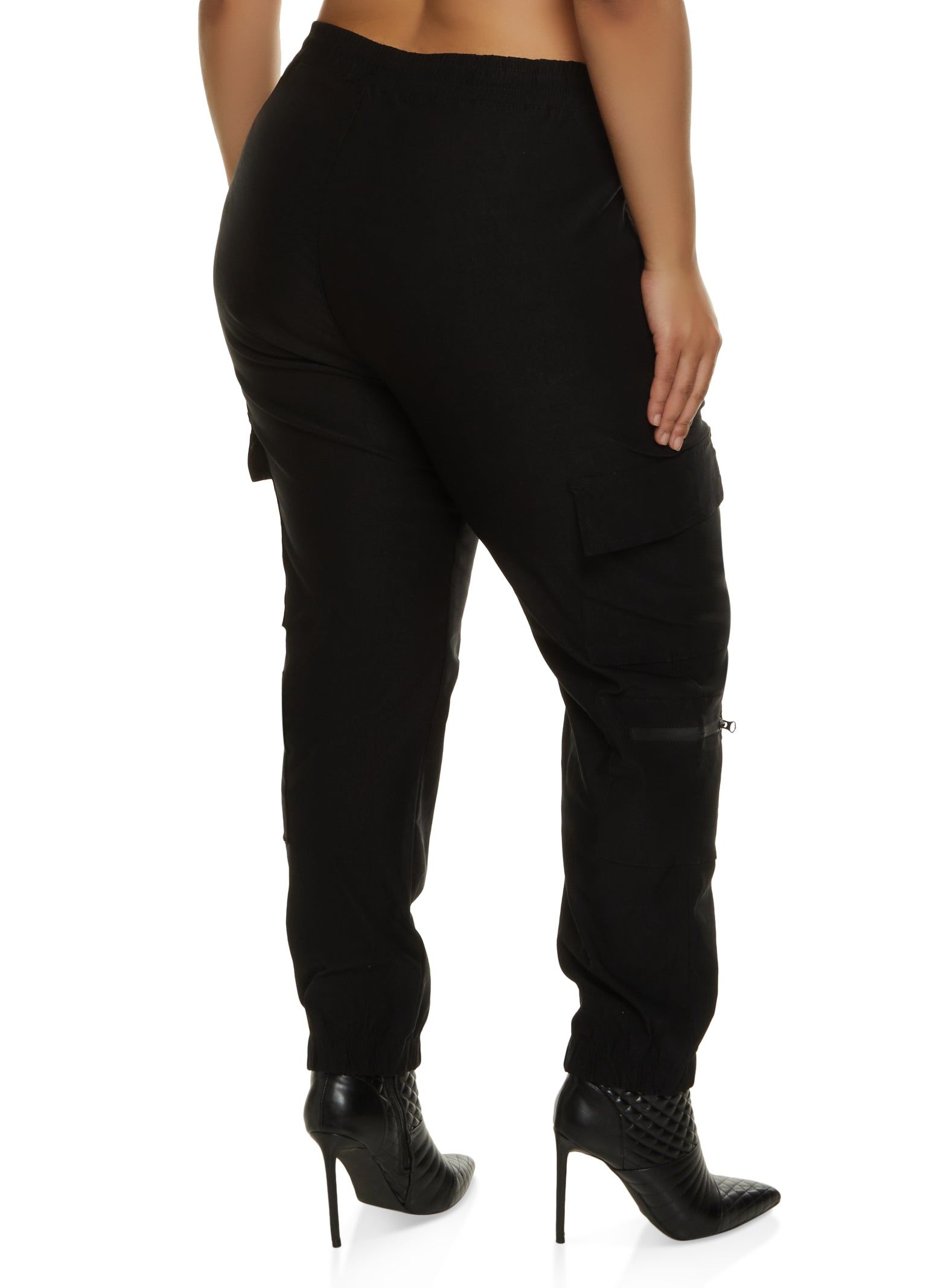 Plus Size Zip Pocket Drawstring Cargo Joggers sold by Rainbow product image thumbnail 3