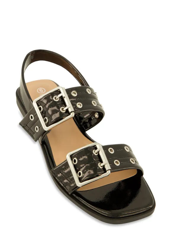 Double Buckle Band Ankle Strap Sandals sold by Rainbow