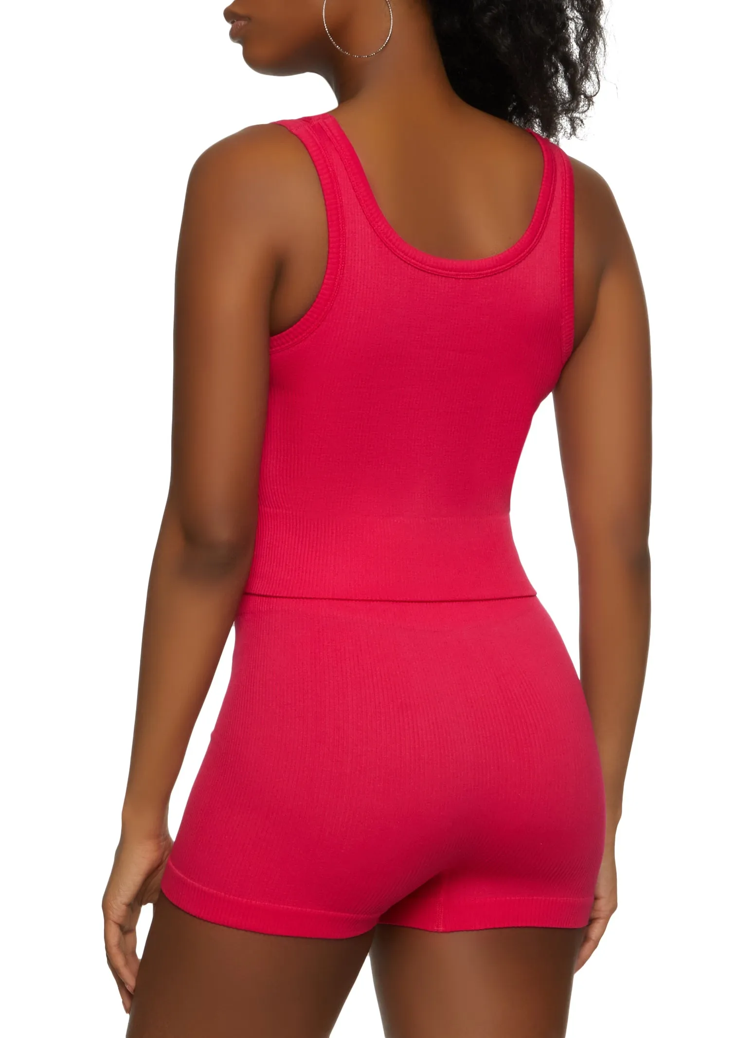 Ribbed Seamless Cropped Tank Top and Shorts sold by Rainbow product image thumbnail 2