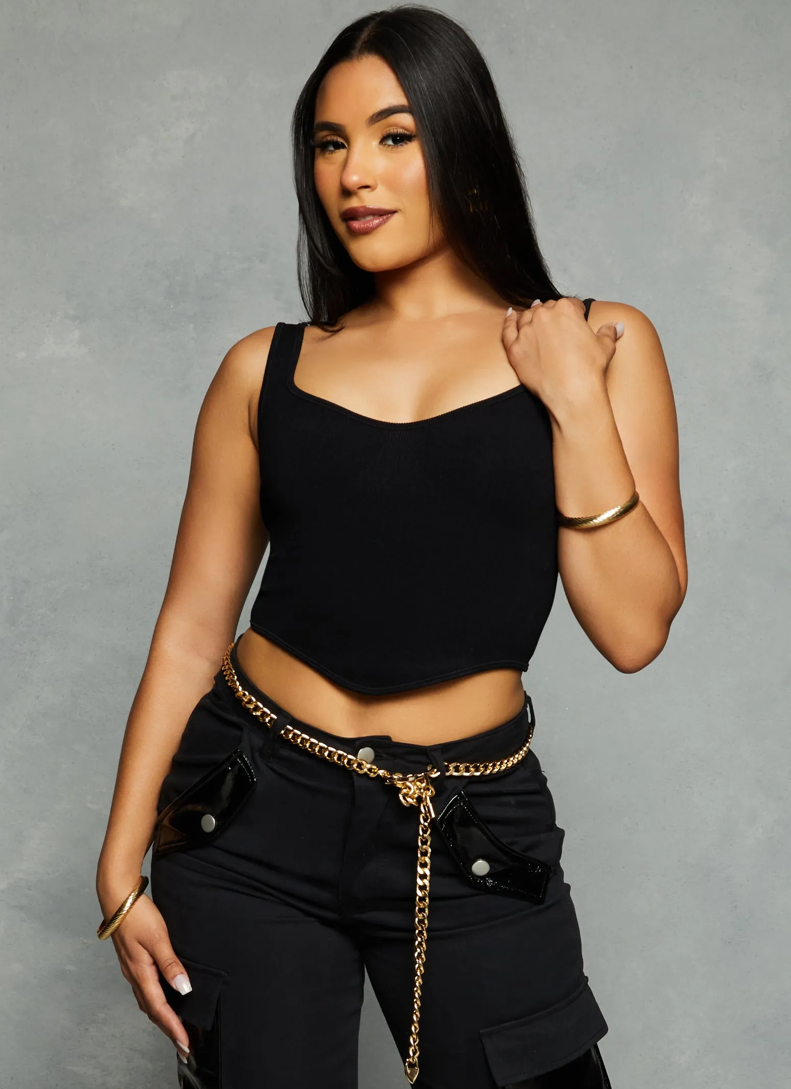 Seamless Scoop Neck Cropped Tank Top sold by Rainbow