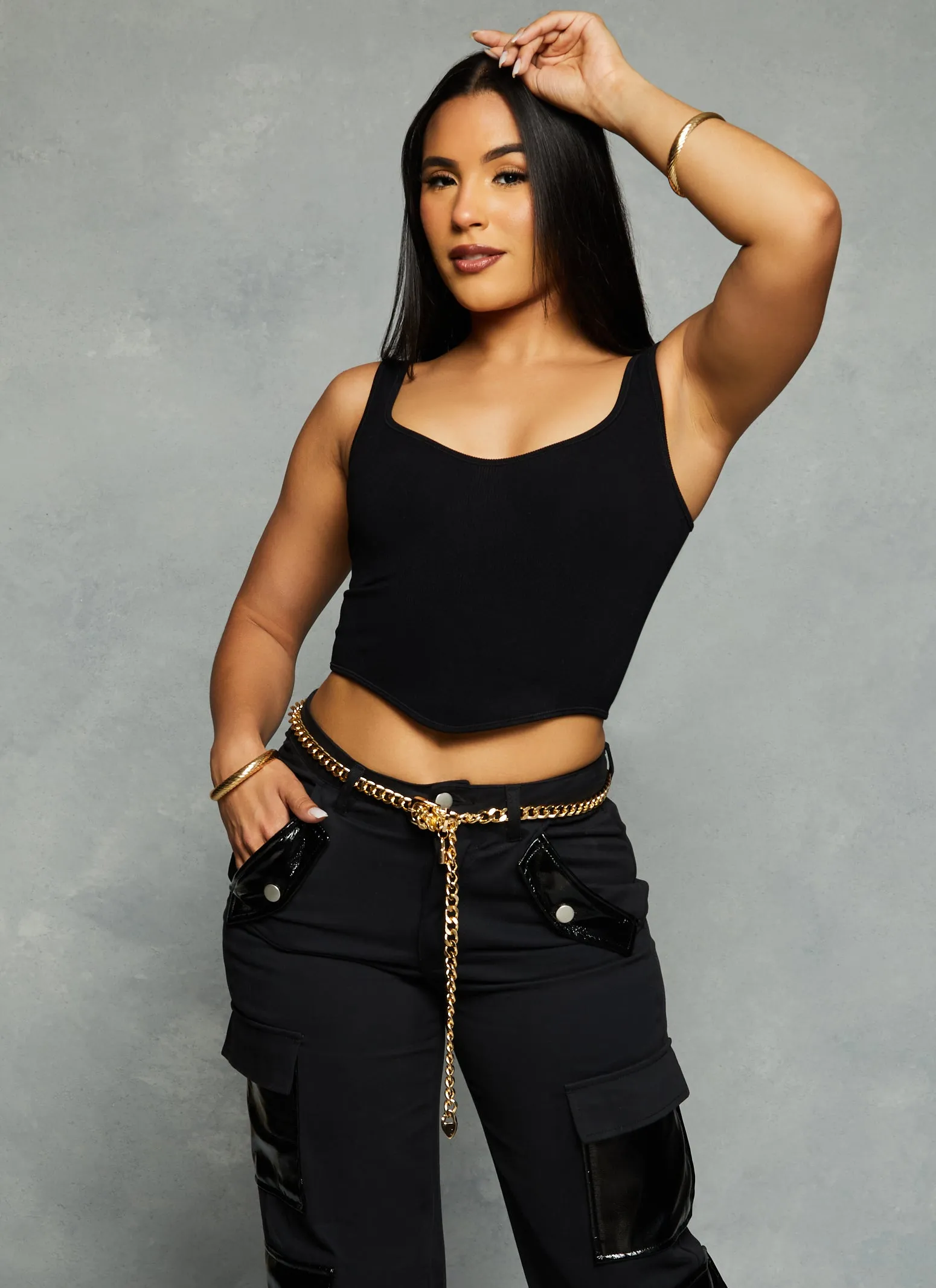 Seamless Scoop Neck Cropped Tank Top sold by Rainbow product image thumbnail 2