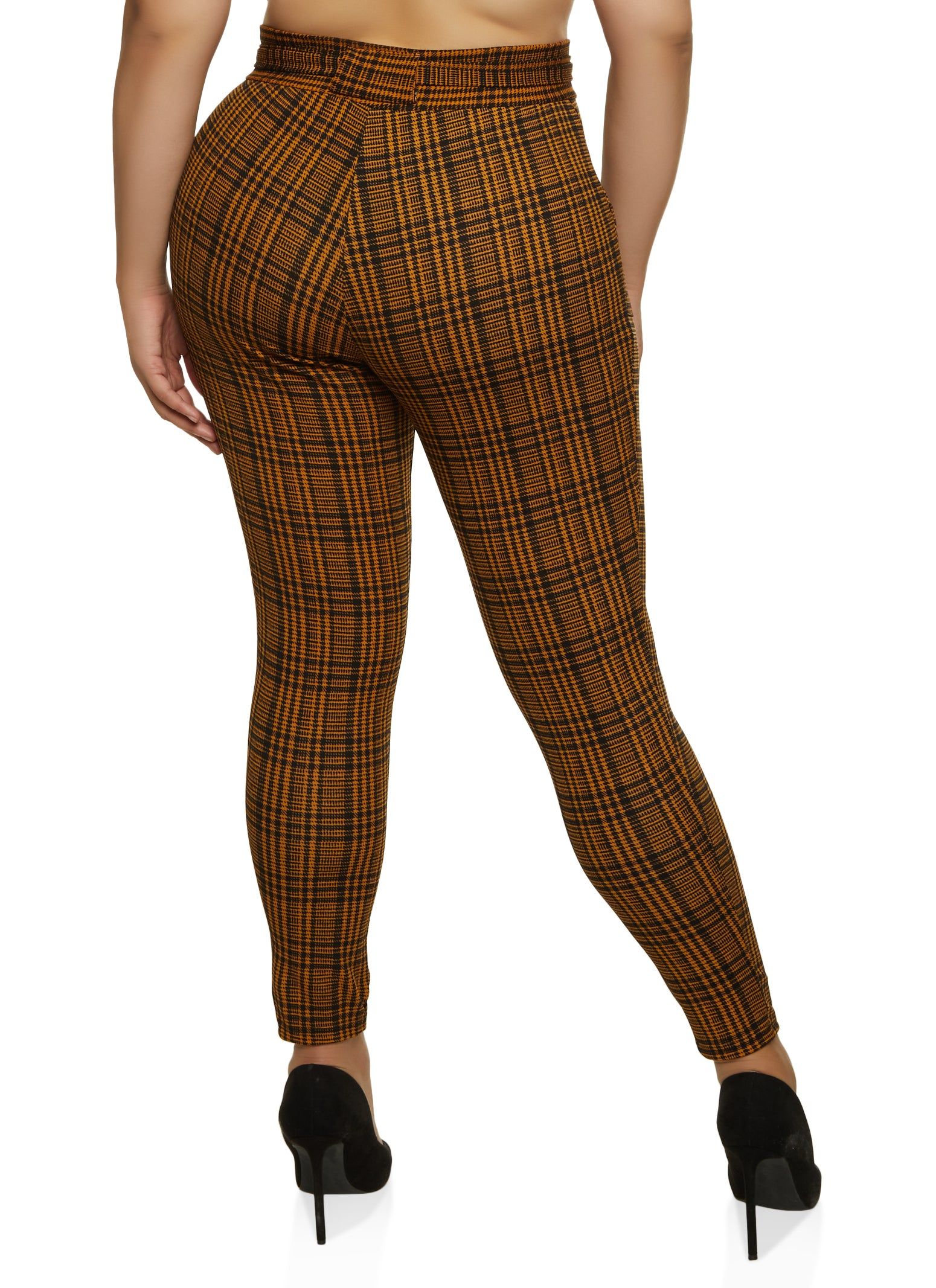 Plus Size Plaid Paperbag Waist Belted Skinny Pants sold by Rainbow product image thumbnail 2