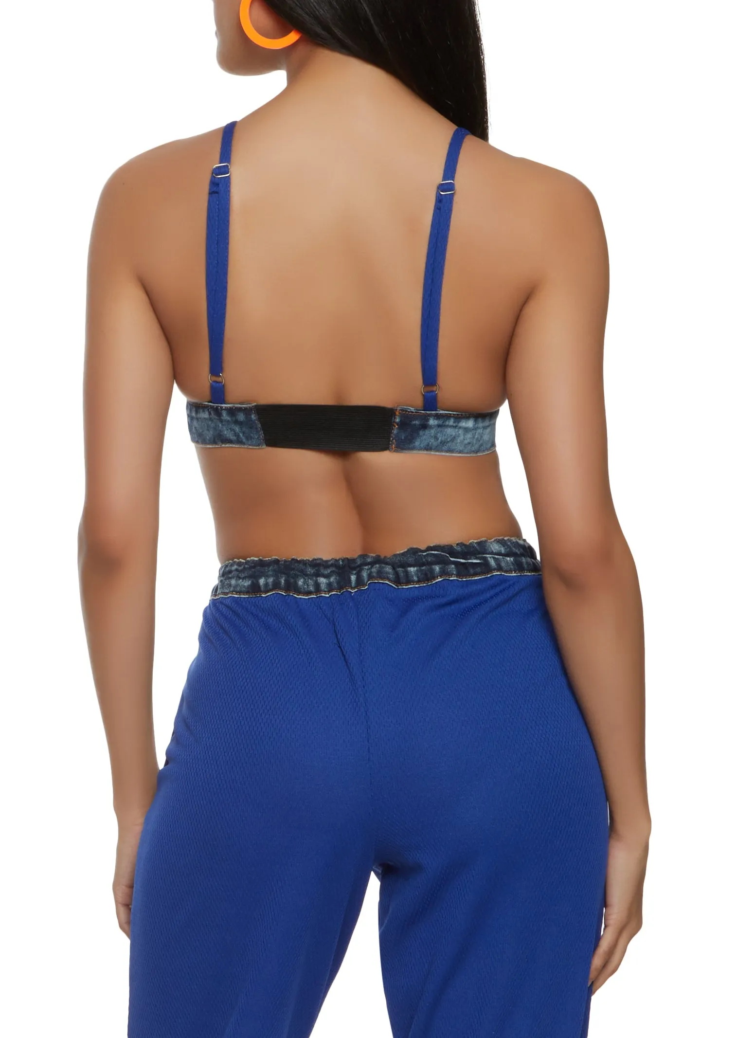 80 Denim Trim Jersey Mesh Bralette sold by Rainbow product image thumbnail 3