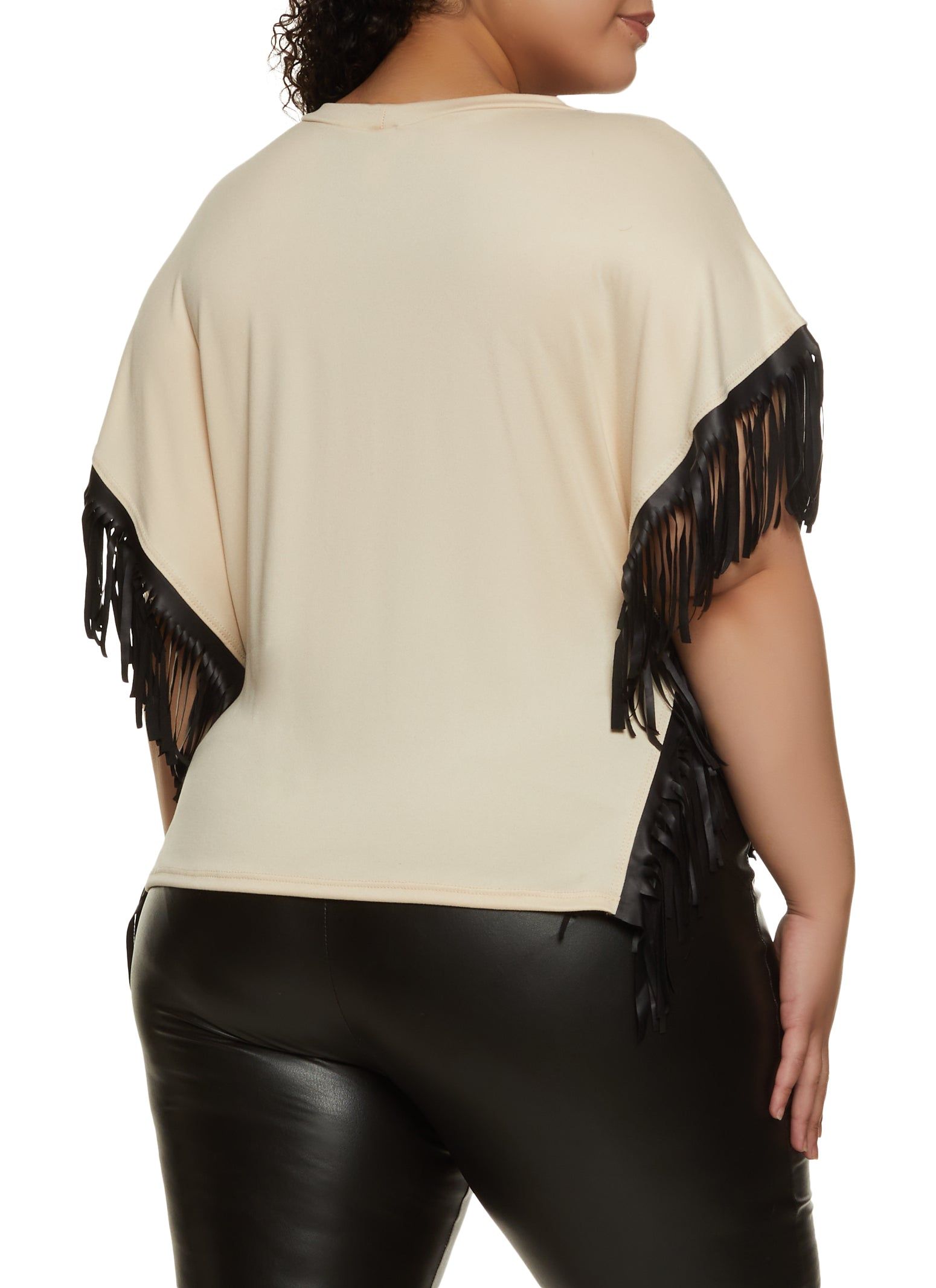 Plus Size Faux Leather Fringe Skyline Graphic Top sold by Rainbow product image thumbnail 2