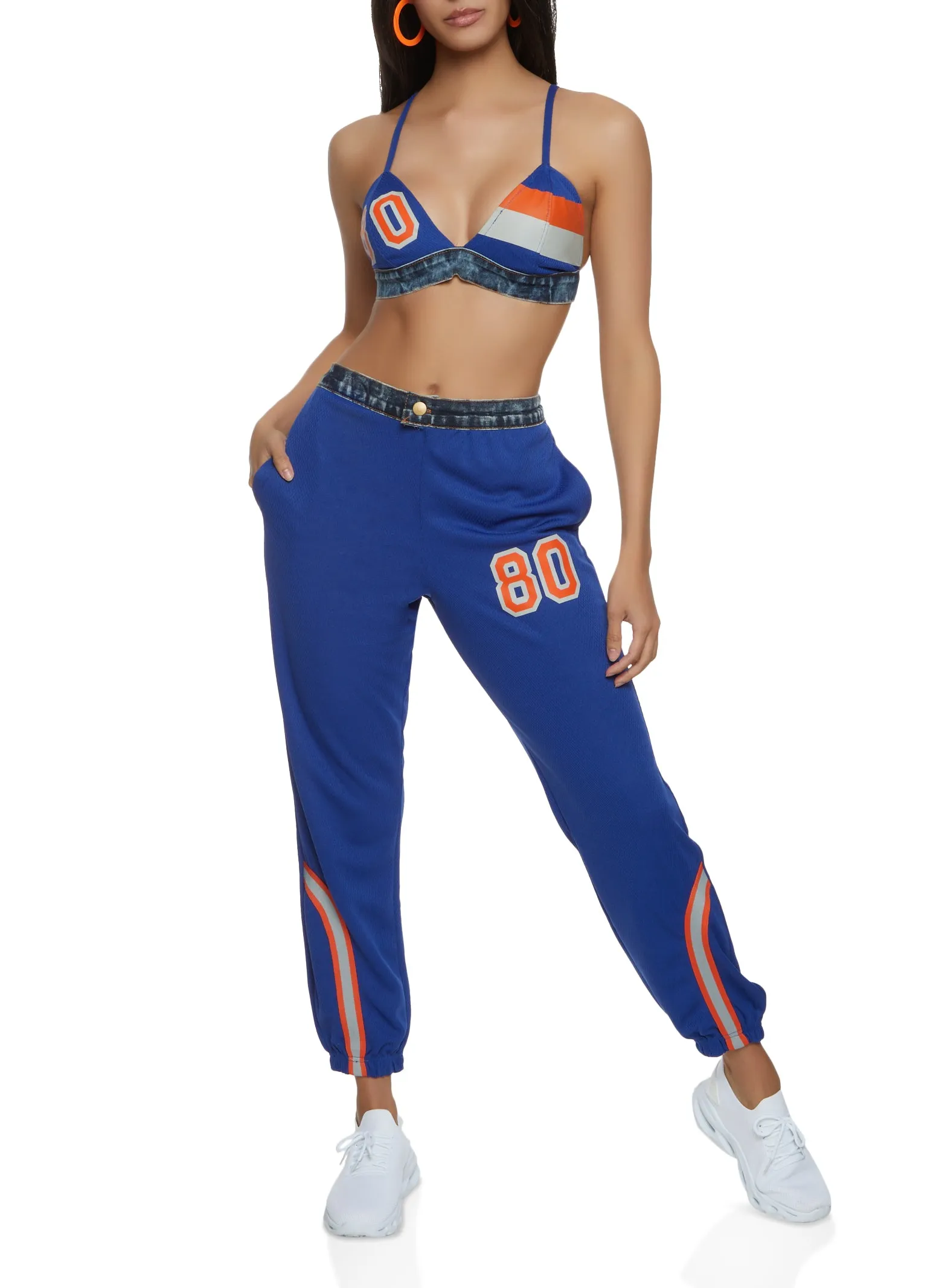 80 Denim Trim Jersey Mesh Bralette sold by Rainbow product image thumbnail 2