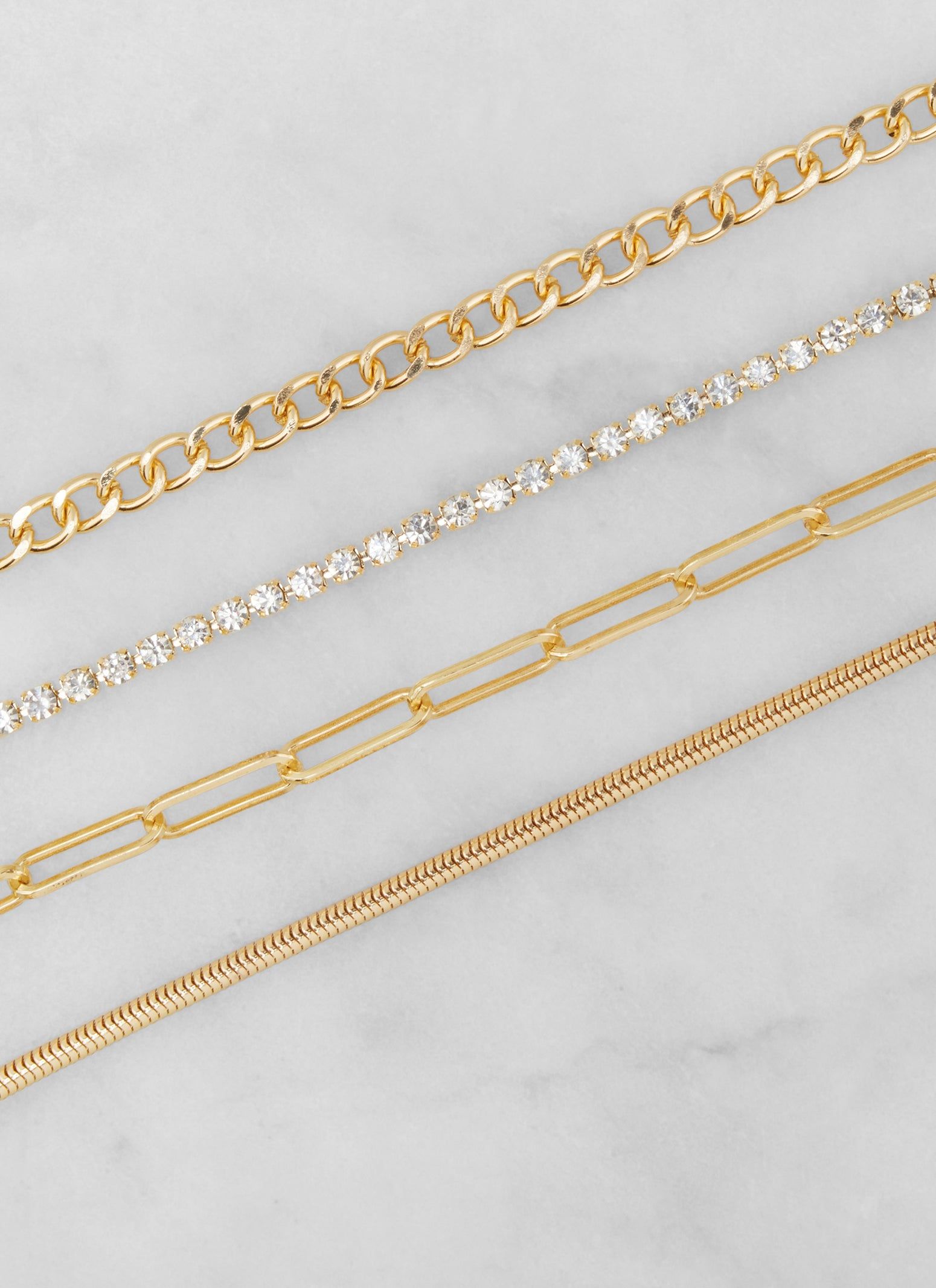 Cubic Zirconia Chain Link Anklets Set of 4 sold by Rainbow product image thumbnail 2