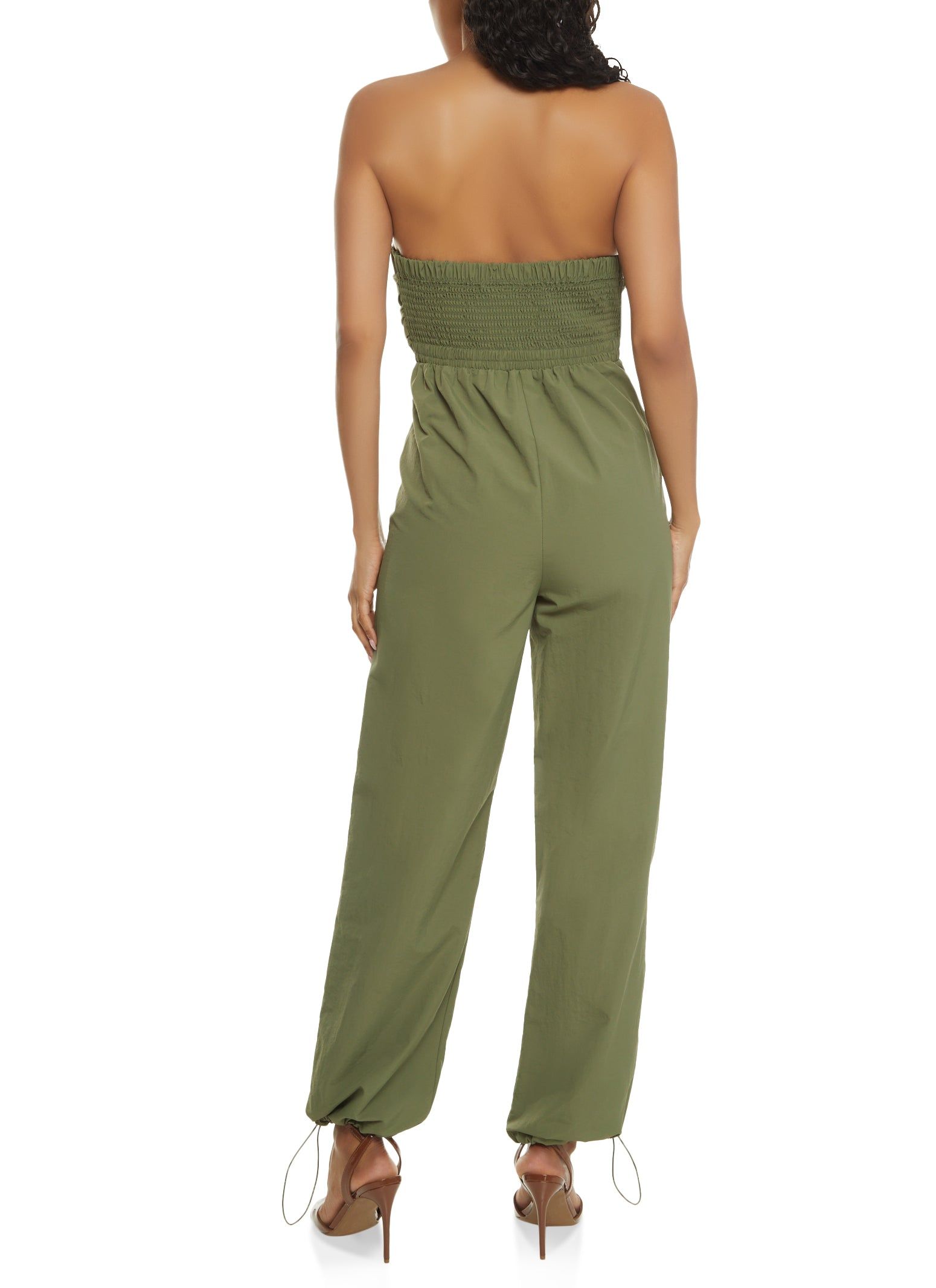 Ruched Strapless Cargo Pocket Jumpsuit sold by Rainbow product image thumbnail 2