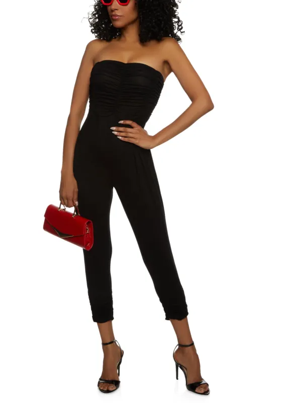 Ruched Strapless Jumpsuit sold by Rainbow
