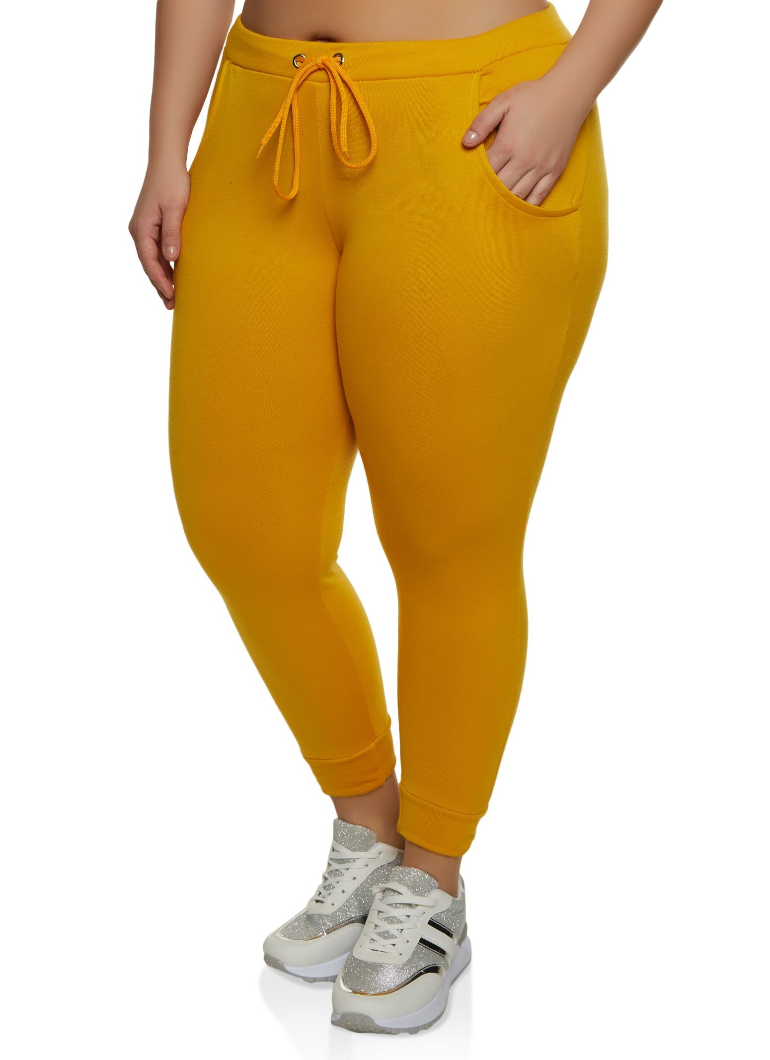 Plus Size Drawstring High Waist Joggers sold by Rainbow