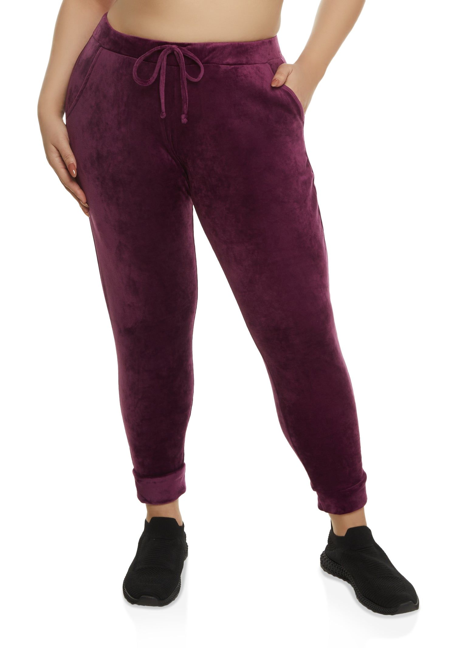 Plus Size Velour High Waisted Joggers sold by Rainbow