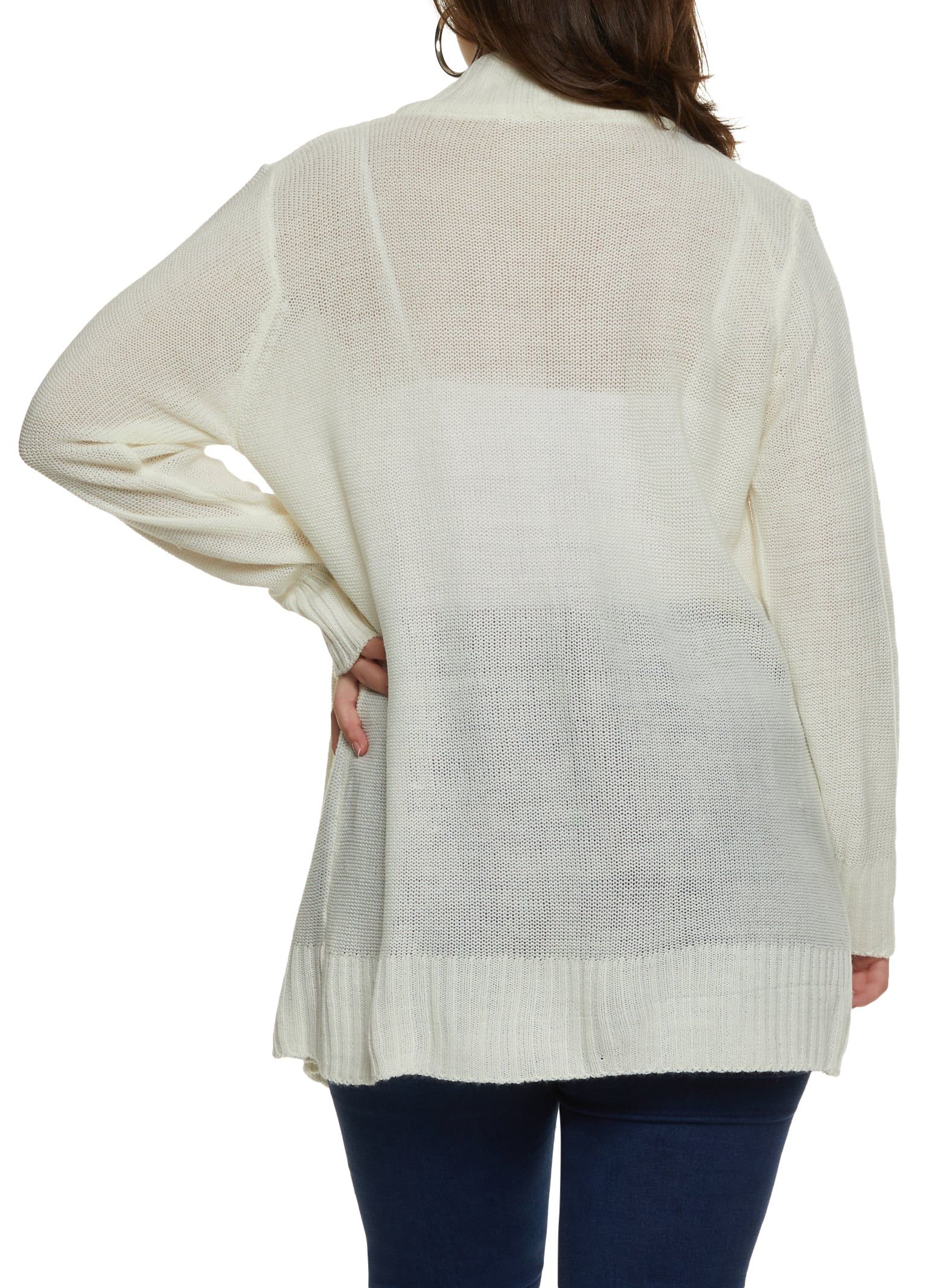 Plus Size Open Front Long Sleeve Cardigan sold by Rainbow product image thumbnail 2