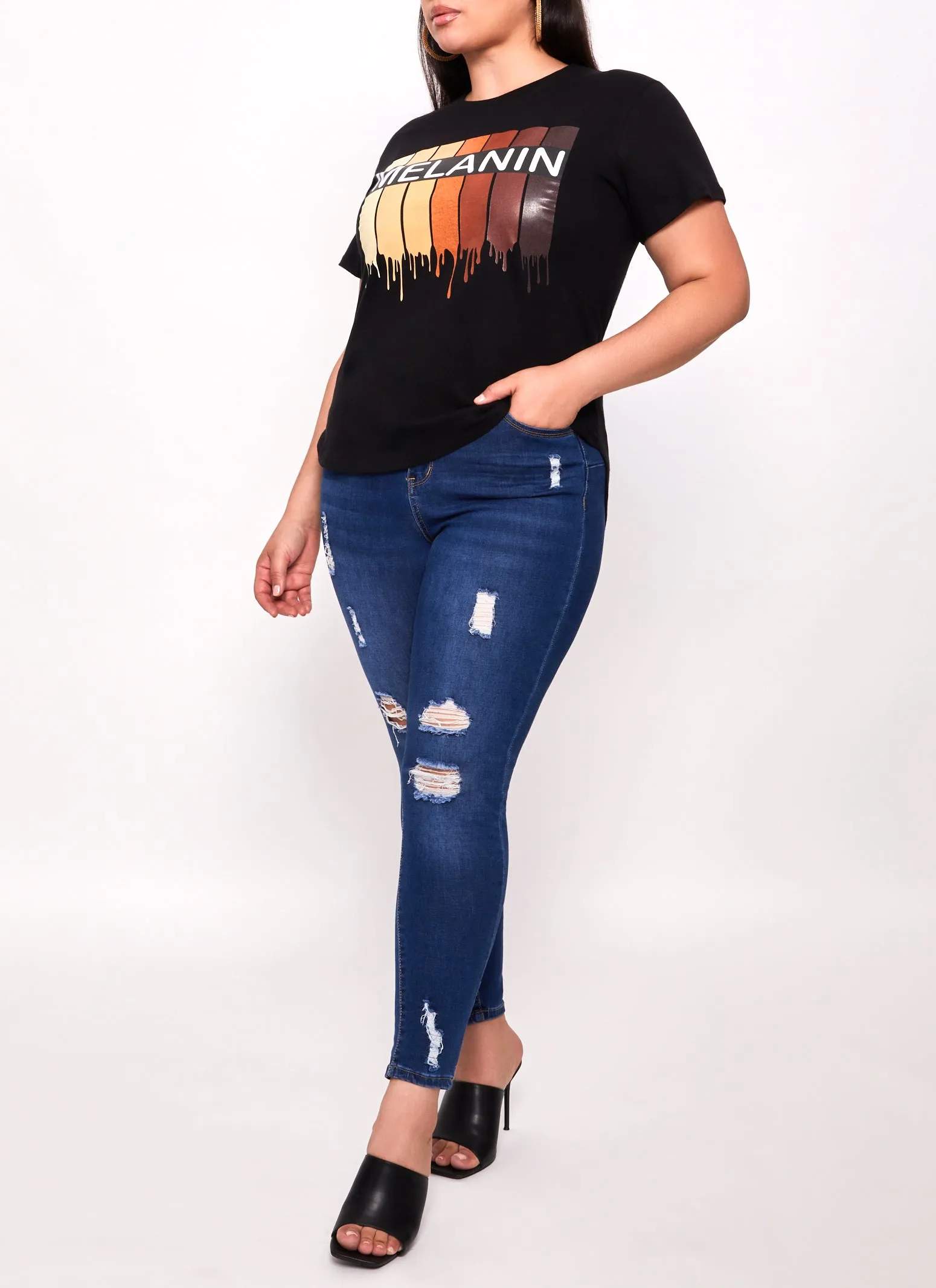 Plus Size Melanin Graphic High Low Tee sold by Rainbow product image thumbnail 2