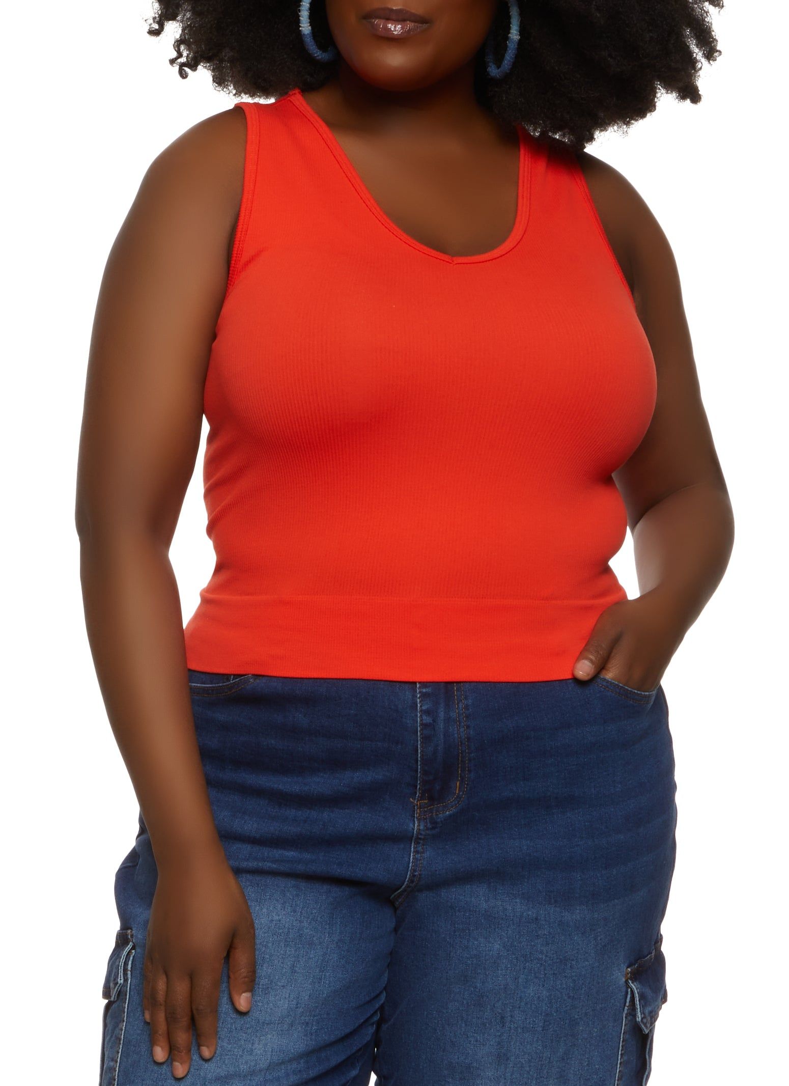 Plus Size Basic Seamless Tank Top sold by Rainbow