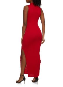 Textured Knit Mock Neck Maxi Dress sold by Rainbow