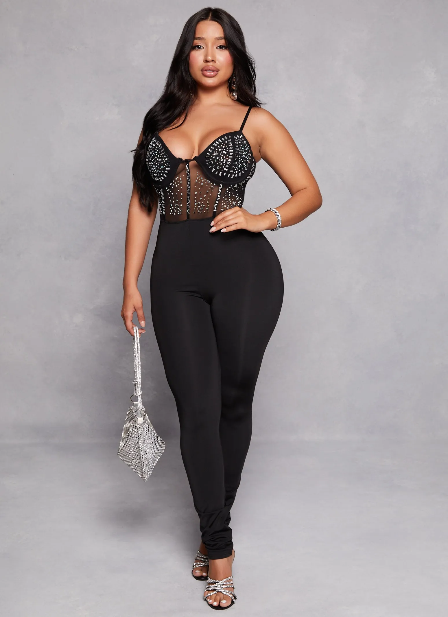 Rhinestone Bustier Corset Jumpsuit sold by Rainbow product image thumbnail 2
