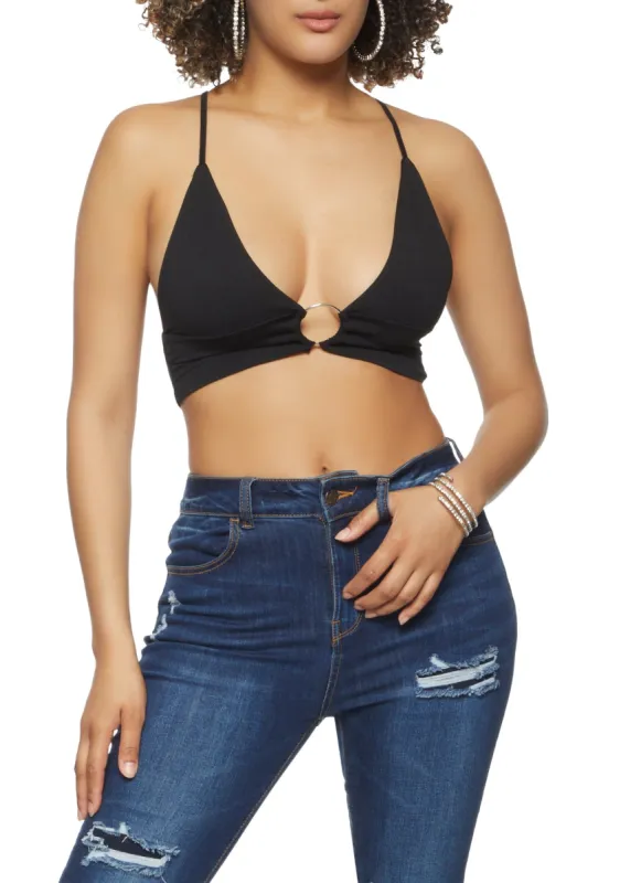 Cross Back O Ring Cropped Cami sold by Rainbow