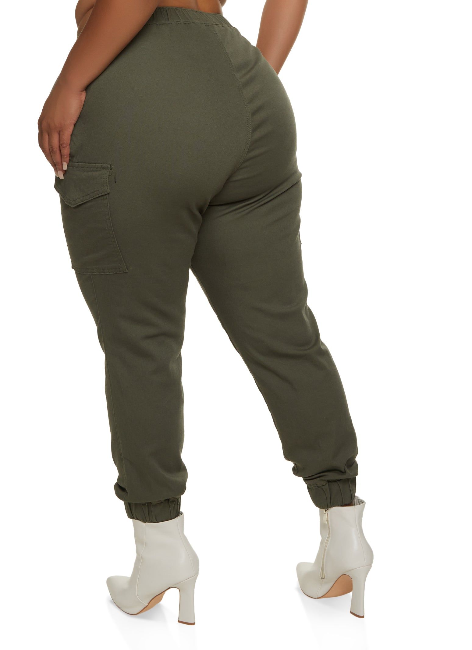 Plus Size Solid Cargo Pocket Joggers sold by Rainbow product image thumbnail 2