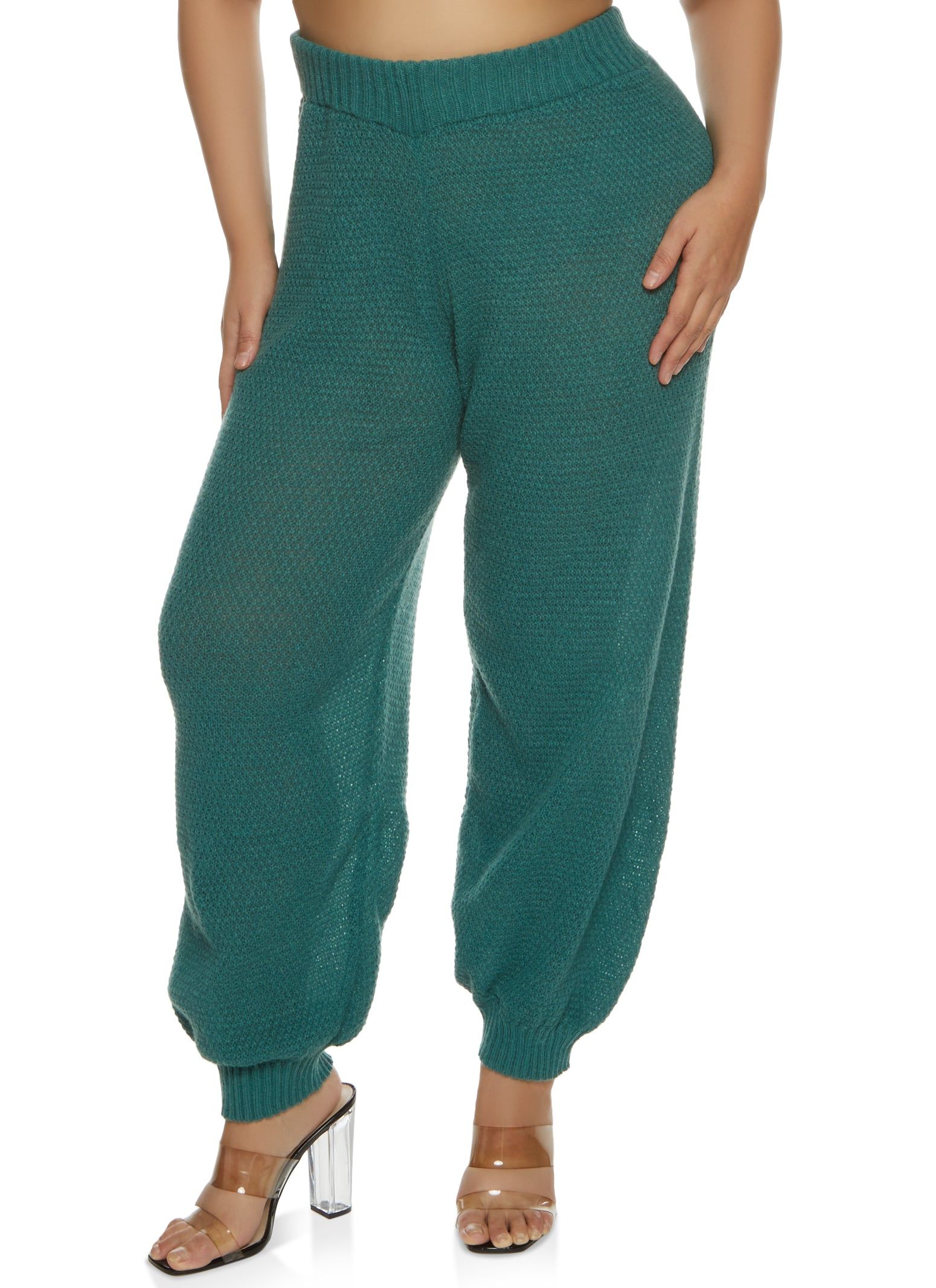 Plus Size Knit High Waist Joggers sold by Rainbow
