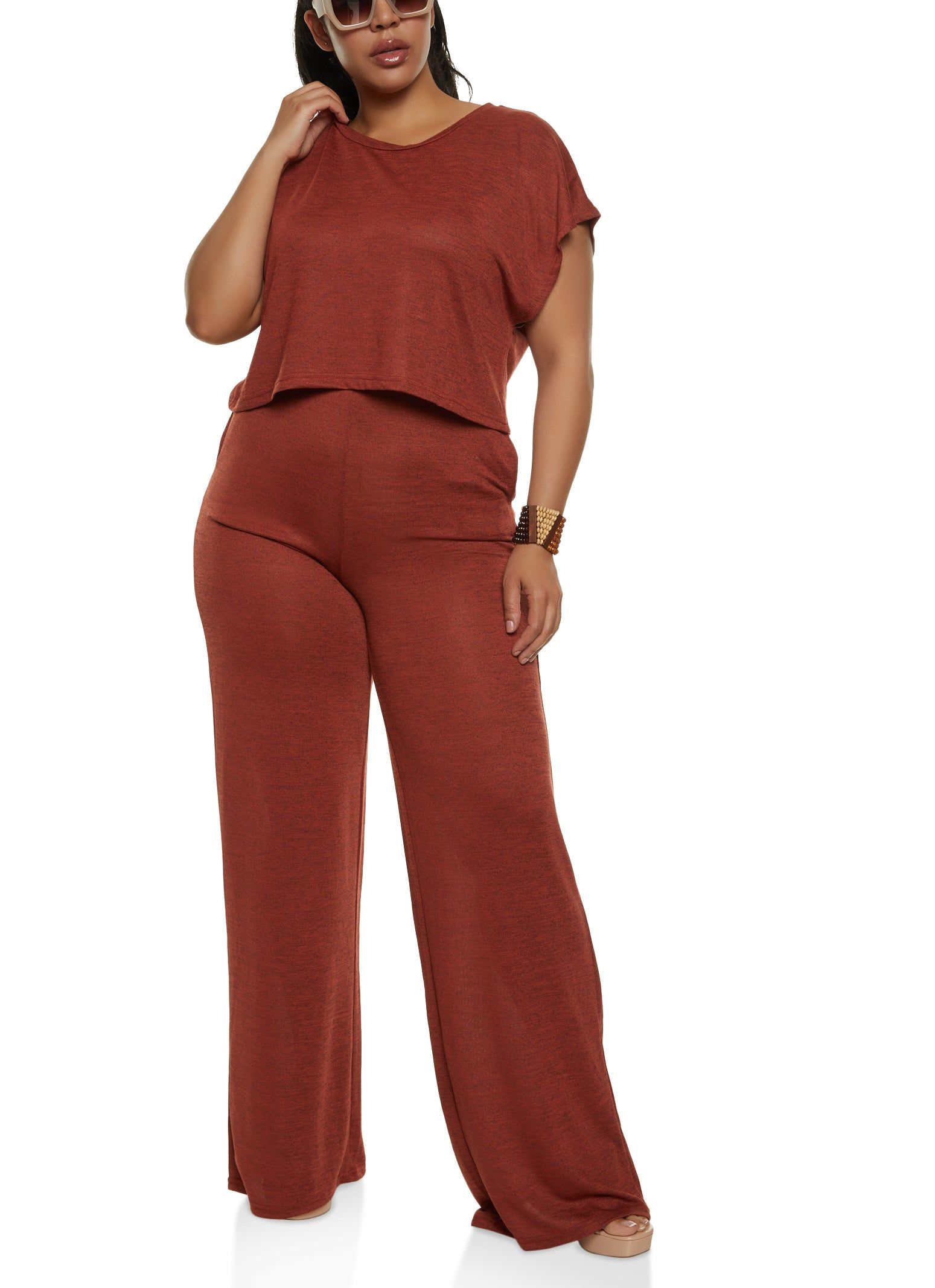 Plus Size Brushed Knit Dolman Sleeve Top sold by Rainbow product image thumbnail 2