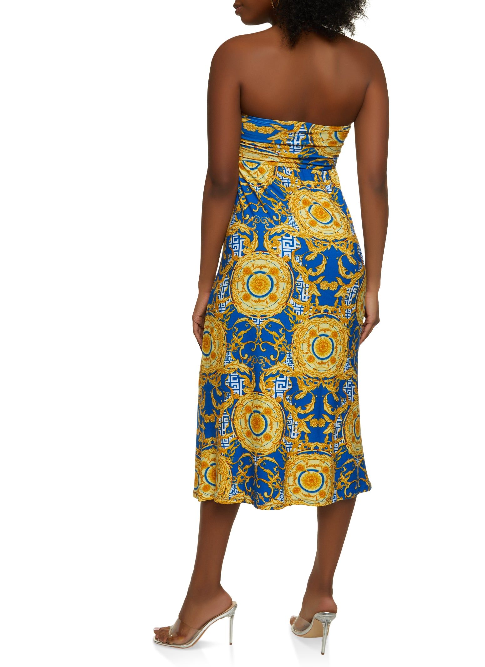 Status Print Ruched Maxi Tube Dress sold by Rainbow product image thumbnail 3