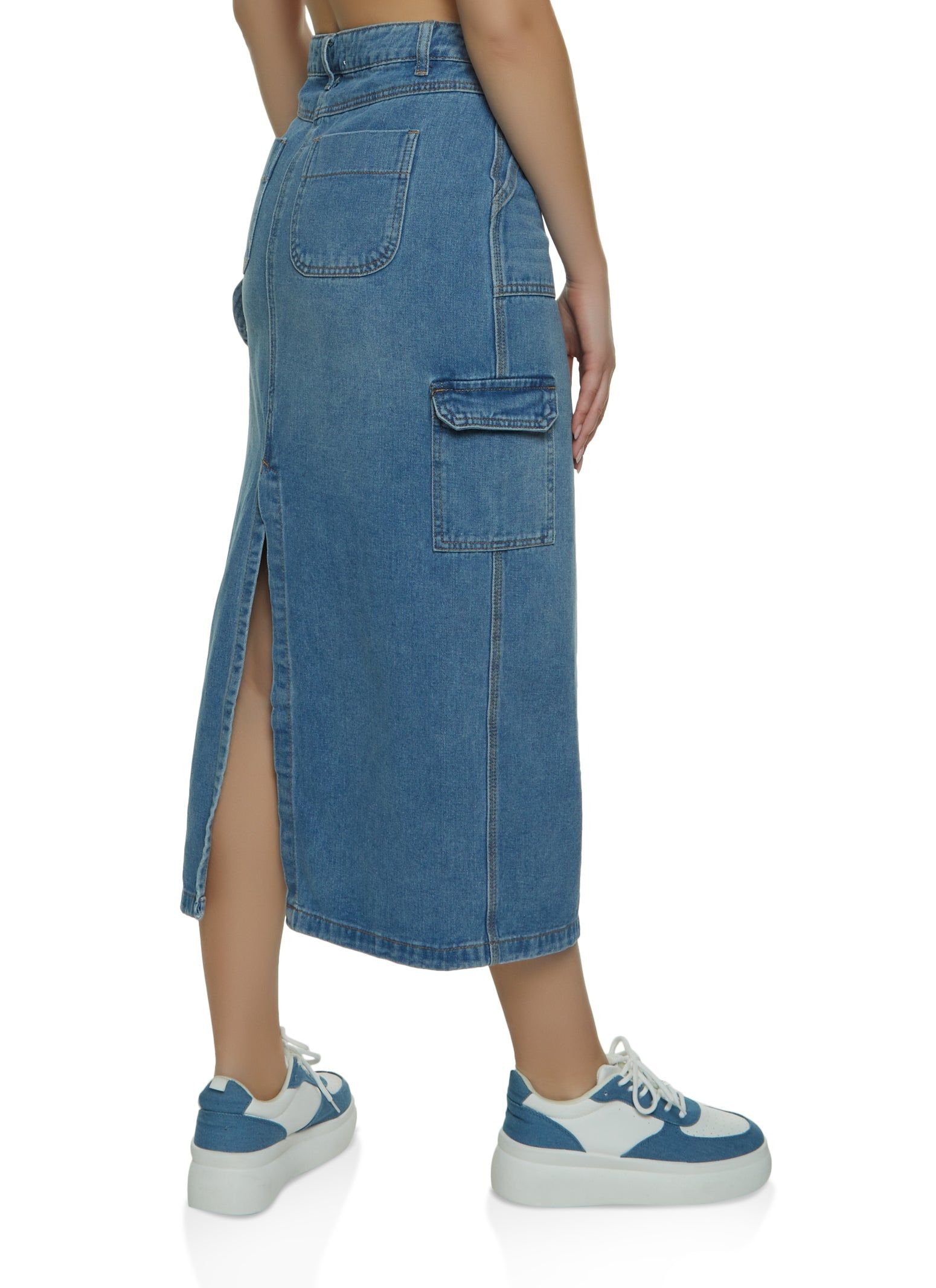 Denim Cargo Maxi Skirt sold by Rainbow product image thumbnail 3