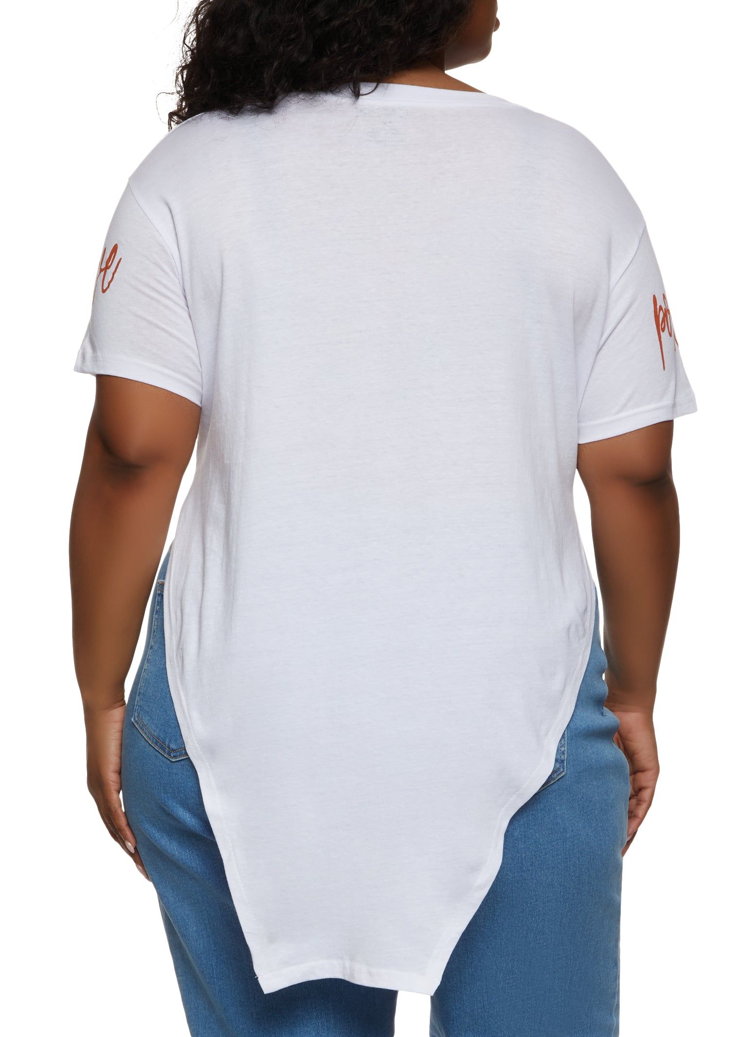 Plus Size Positive Graphic Notch Neck Tunic Tee sold by Rainbow product image thumbnail 2