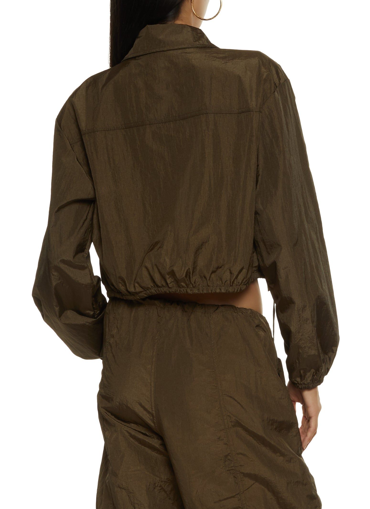 Nylon Snap Button Front Windbreaker Jacket sold by Rainbow product image thumbnail 3