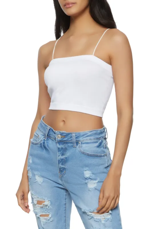 Seamless Ribbed Knit Square Neck Cami sold by Rainbow