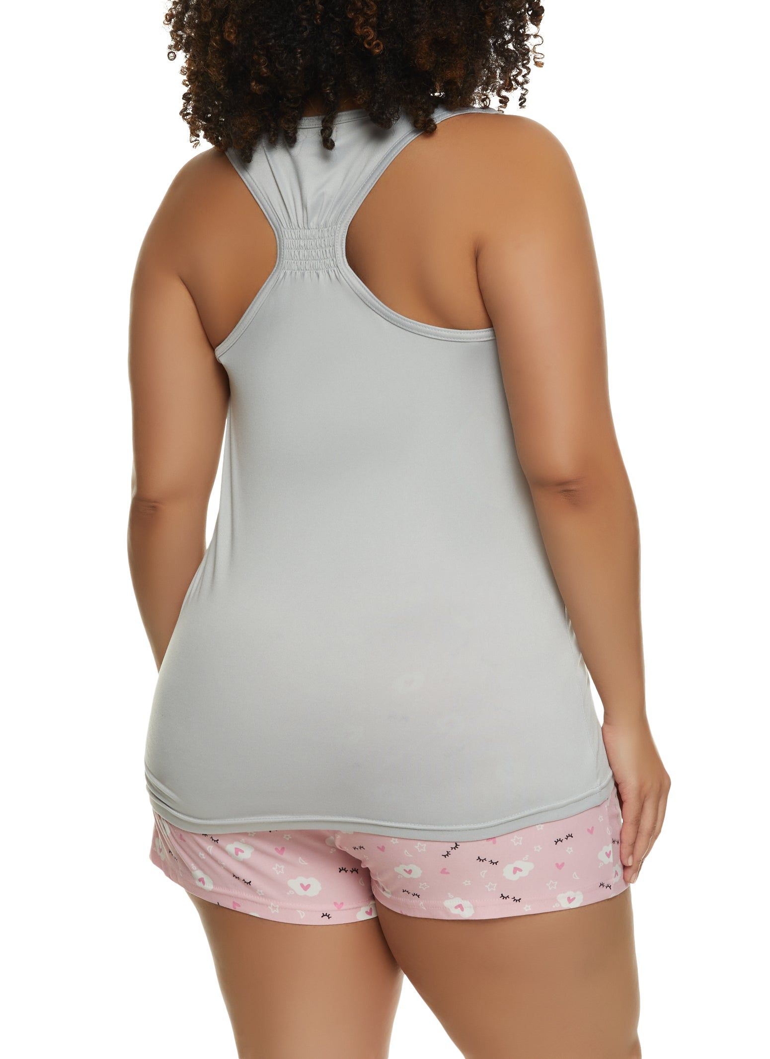 Plus Size My Bed Needs Me Pajama Tank Top and Shorts sold by Rainbow product image thumbnail 2