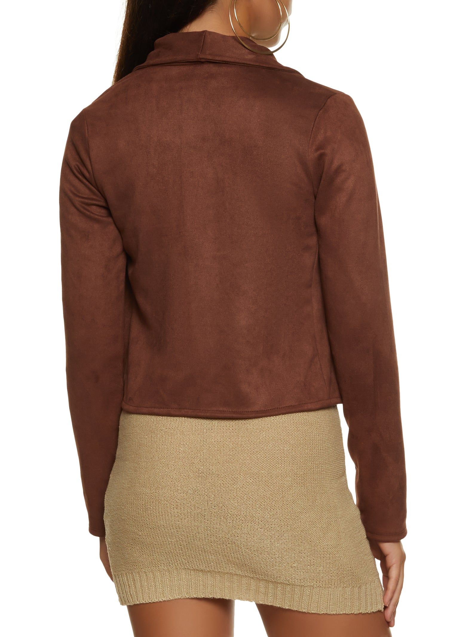 Faux Suede Drape Front Blazer sold by Rainbow product image thumbnail 2