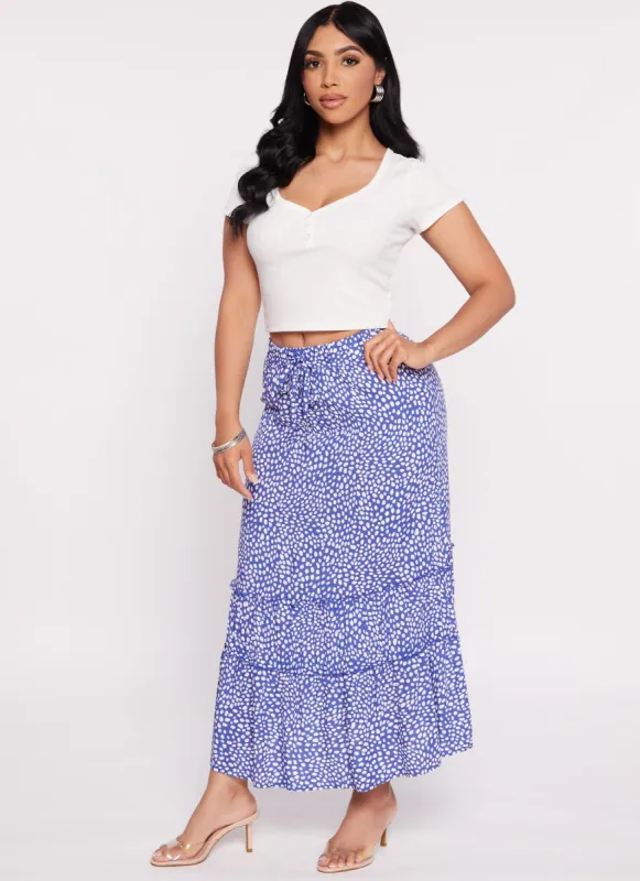 Tiered High Waist Maxi Skirt sold by Rainbow